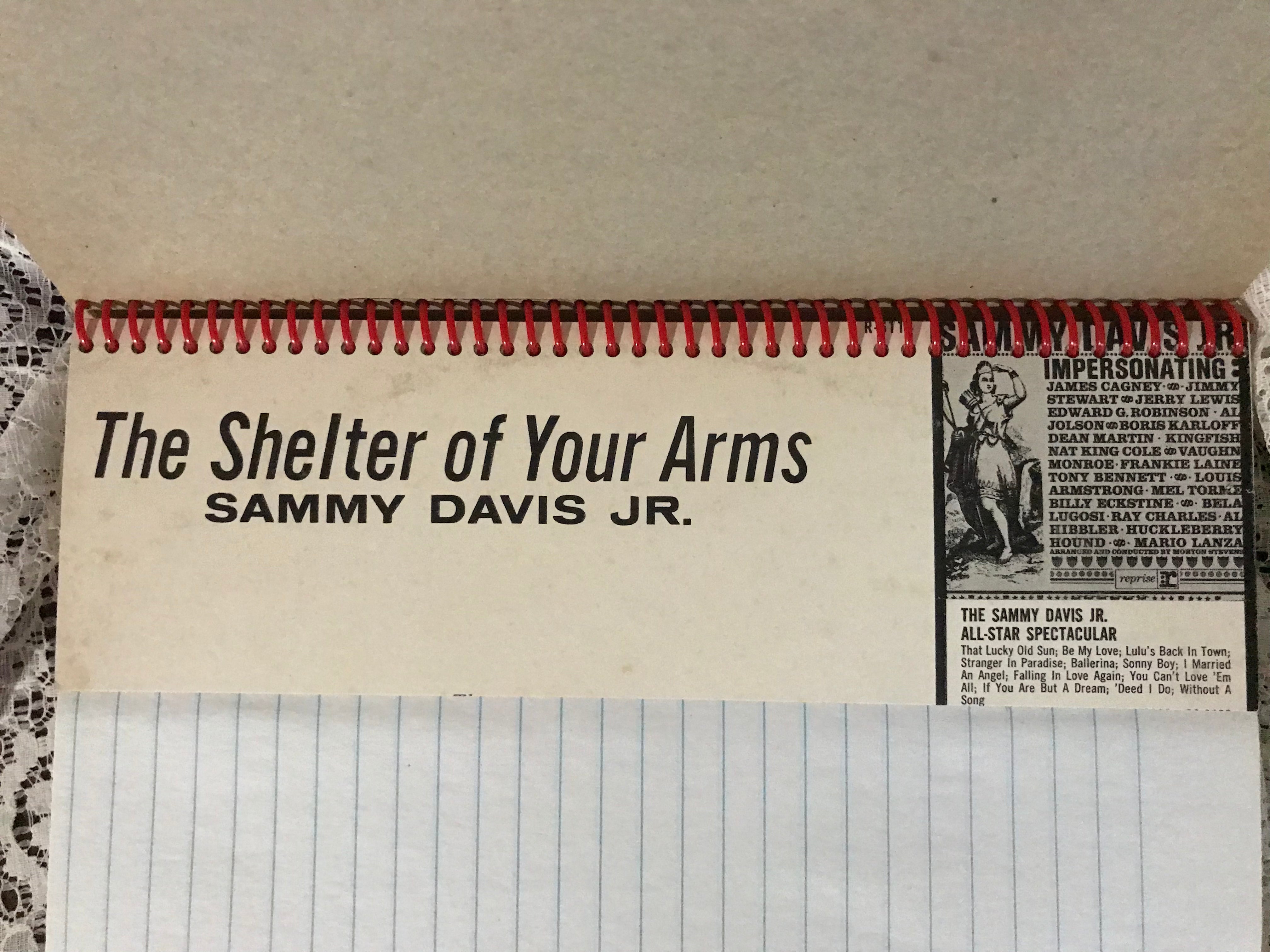 Sammy Davis Jr The Shelter of Your Arms Album Cover Notebook