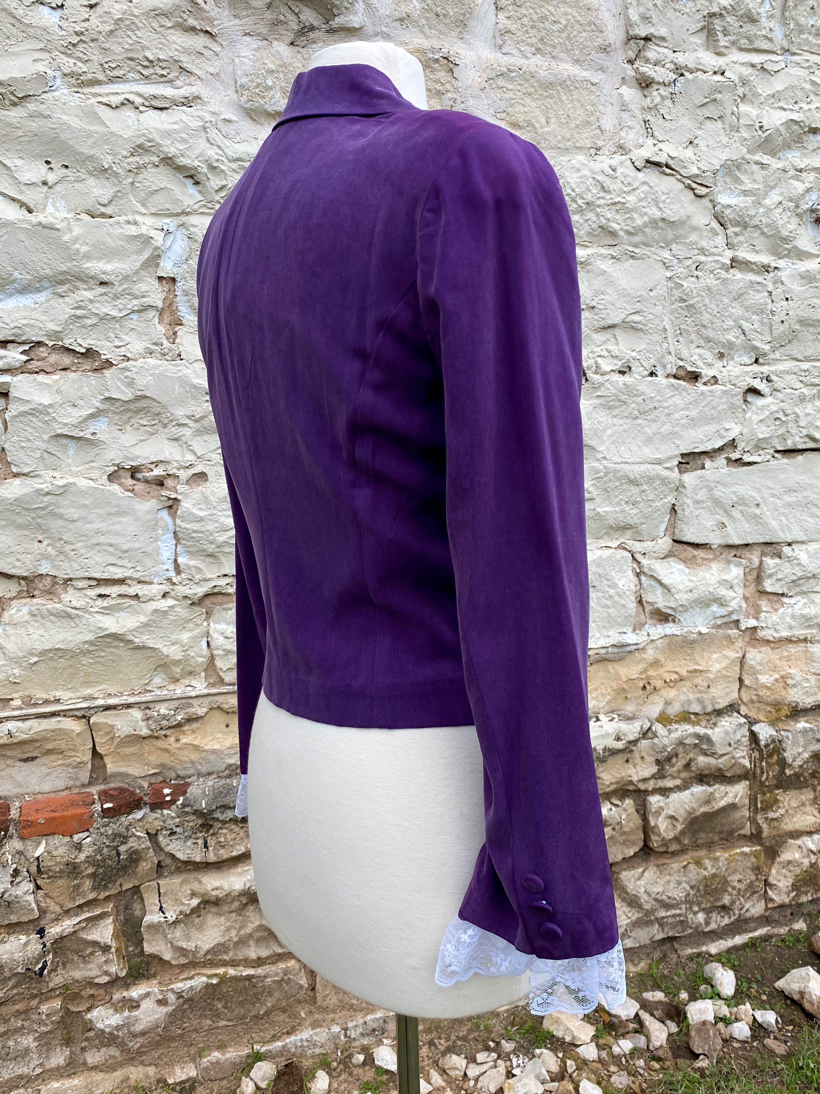 Short Purple Jacket with Brooch -Medium