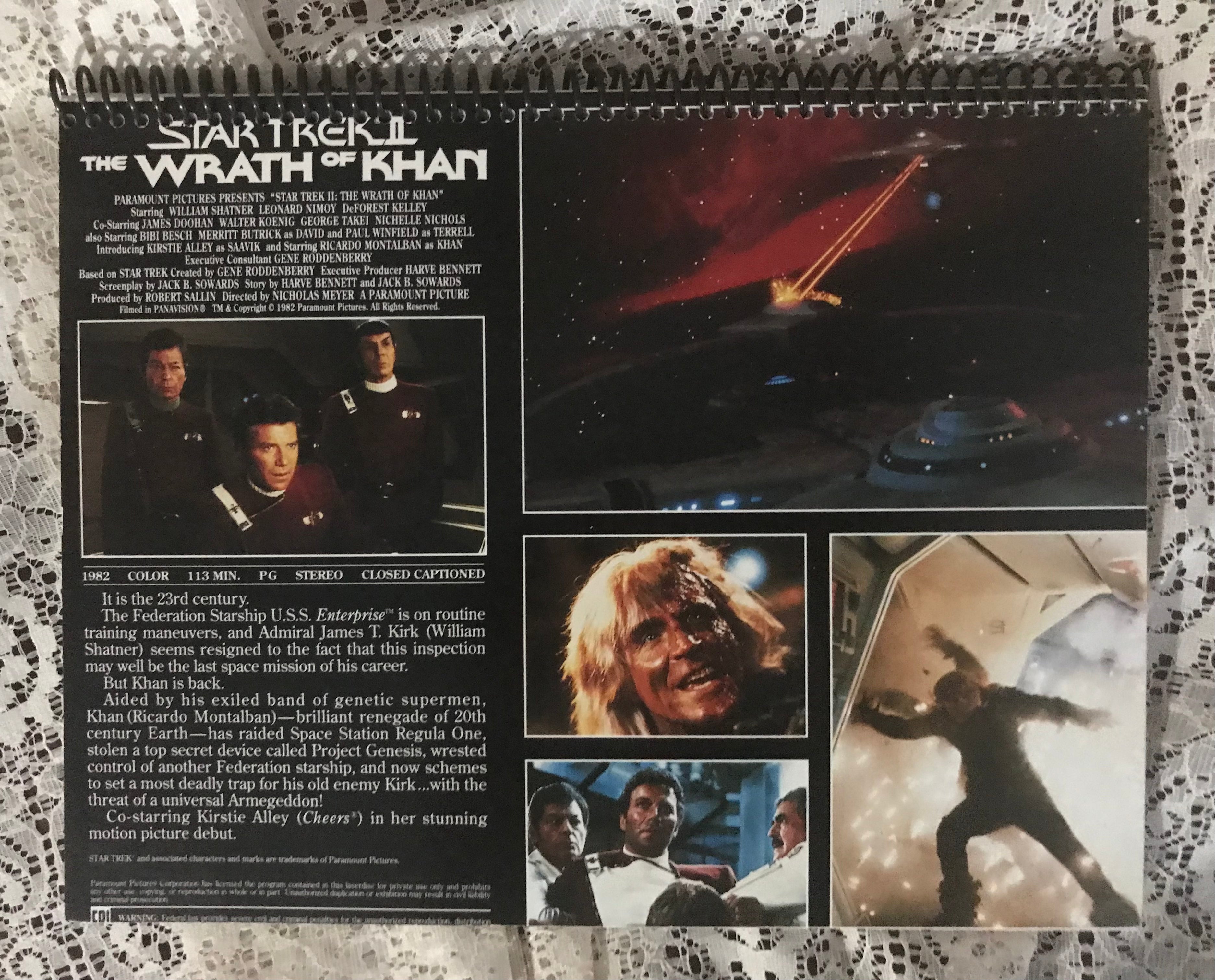 Star Trek The Wrath of Kahn Album Cover Notebook