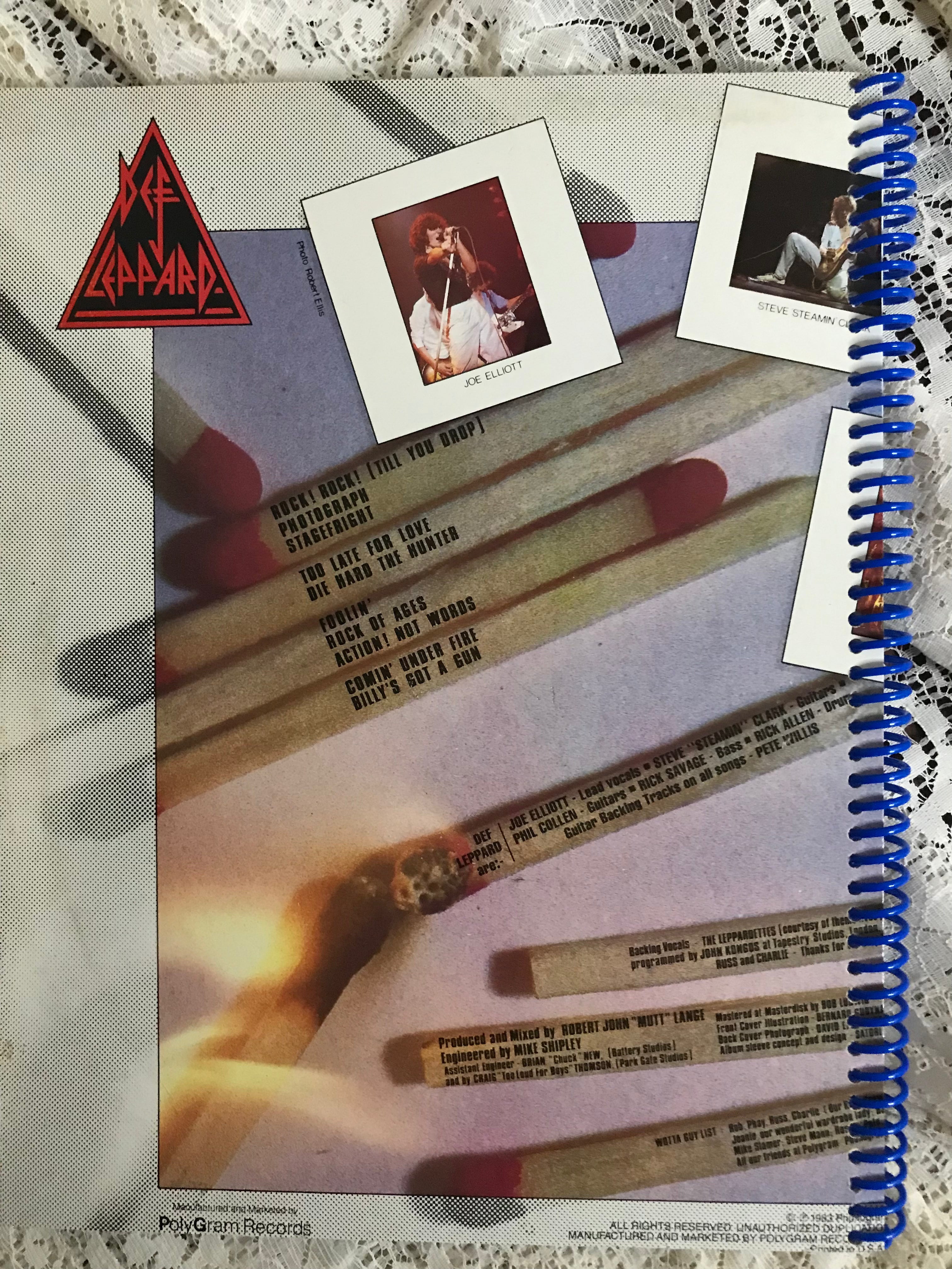 Def Lepard Pyromania Album Cover Notebook