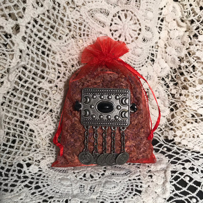 Organic Lavender & Gemstone Sachet with Black Jasper