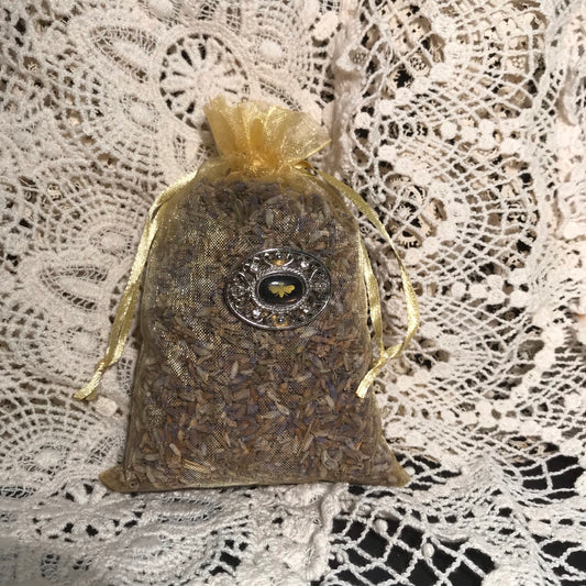 Organic Lavender & Gemstone Sachet with Tigers Eye