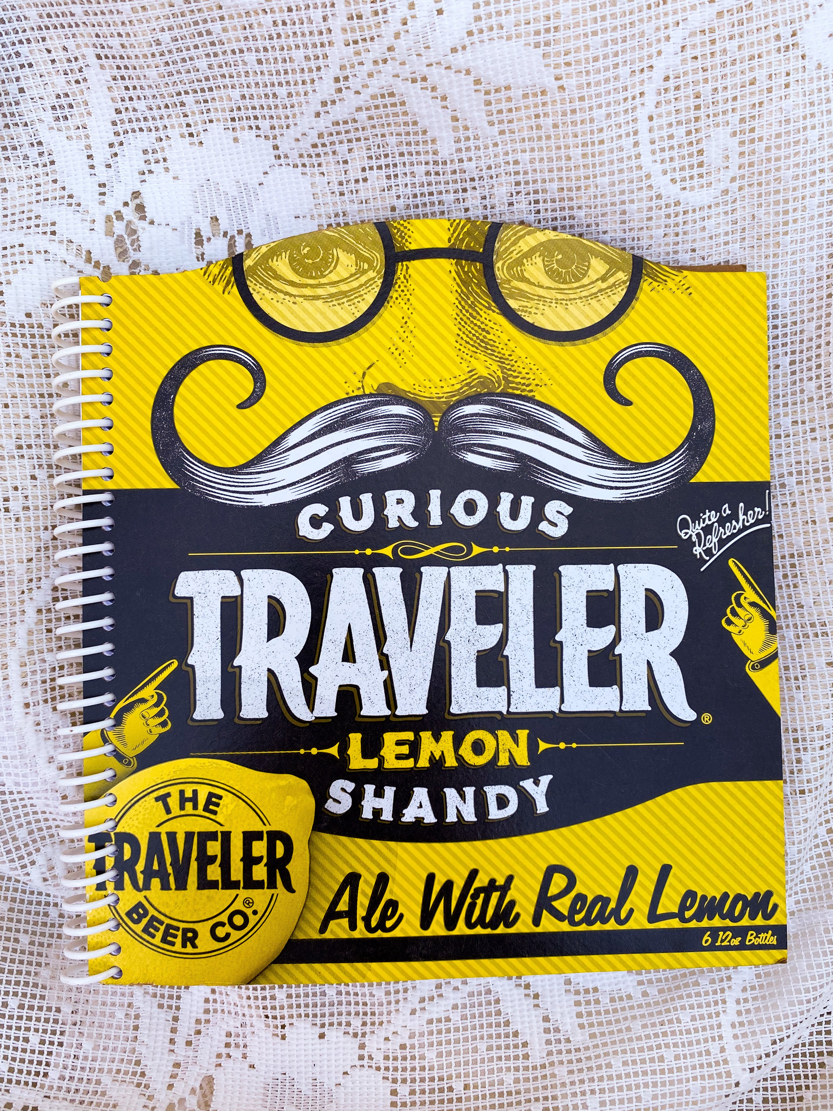 Curious Traveler Recycled Beer Carton Notebook