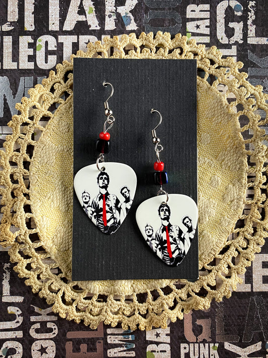 Guitar Pick Earrings - Green Day