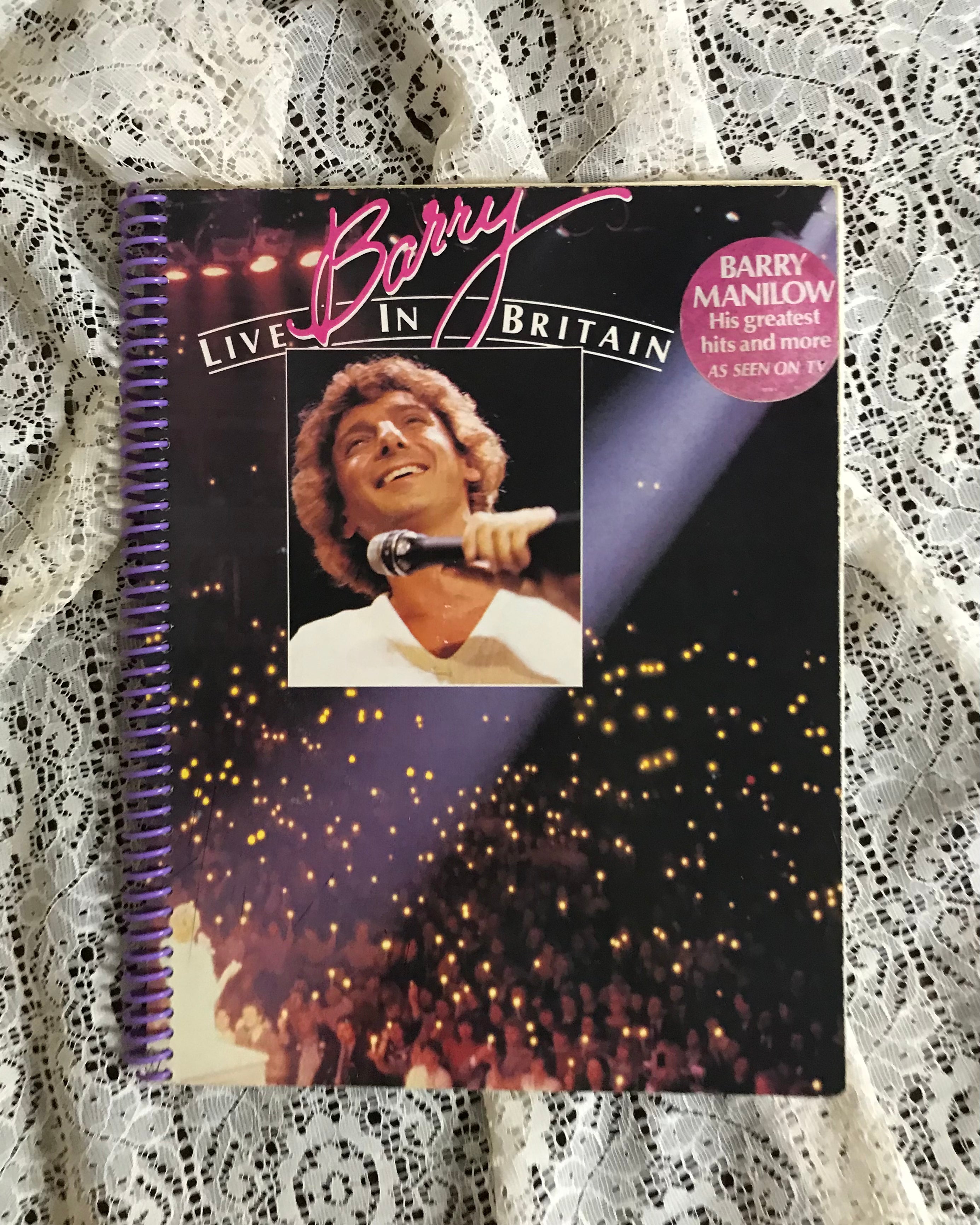 Barry Manilow Live In Britain Album Cover Notebook