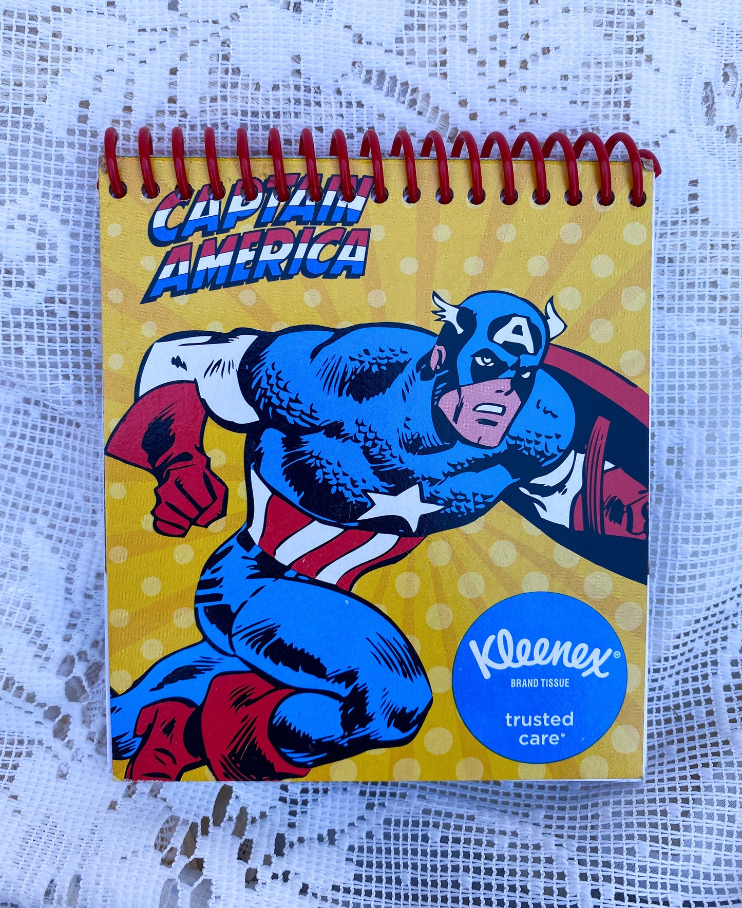 Marvel Comics - Spider Man and Captain America Recycled Kleenex Box Notebook
