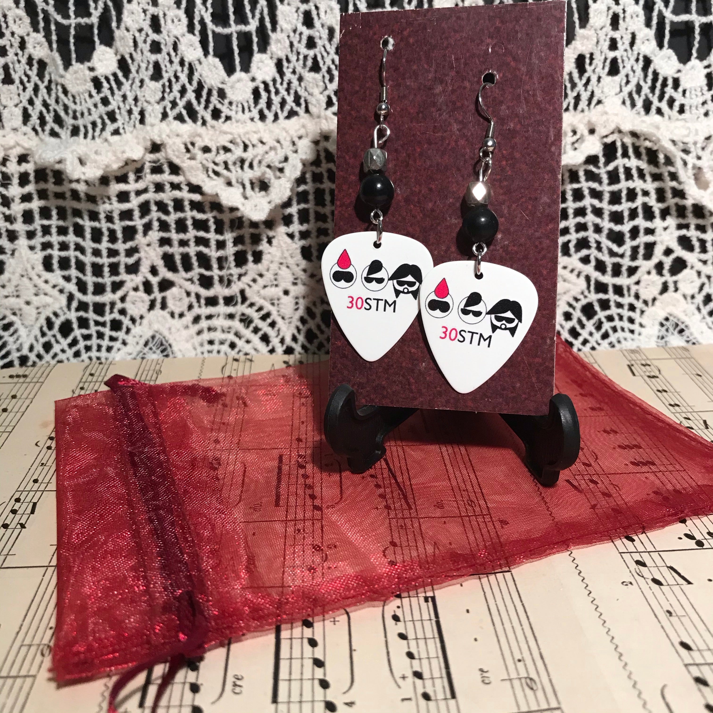 Guitar Pick Earrings - 30 Seconds to Mars