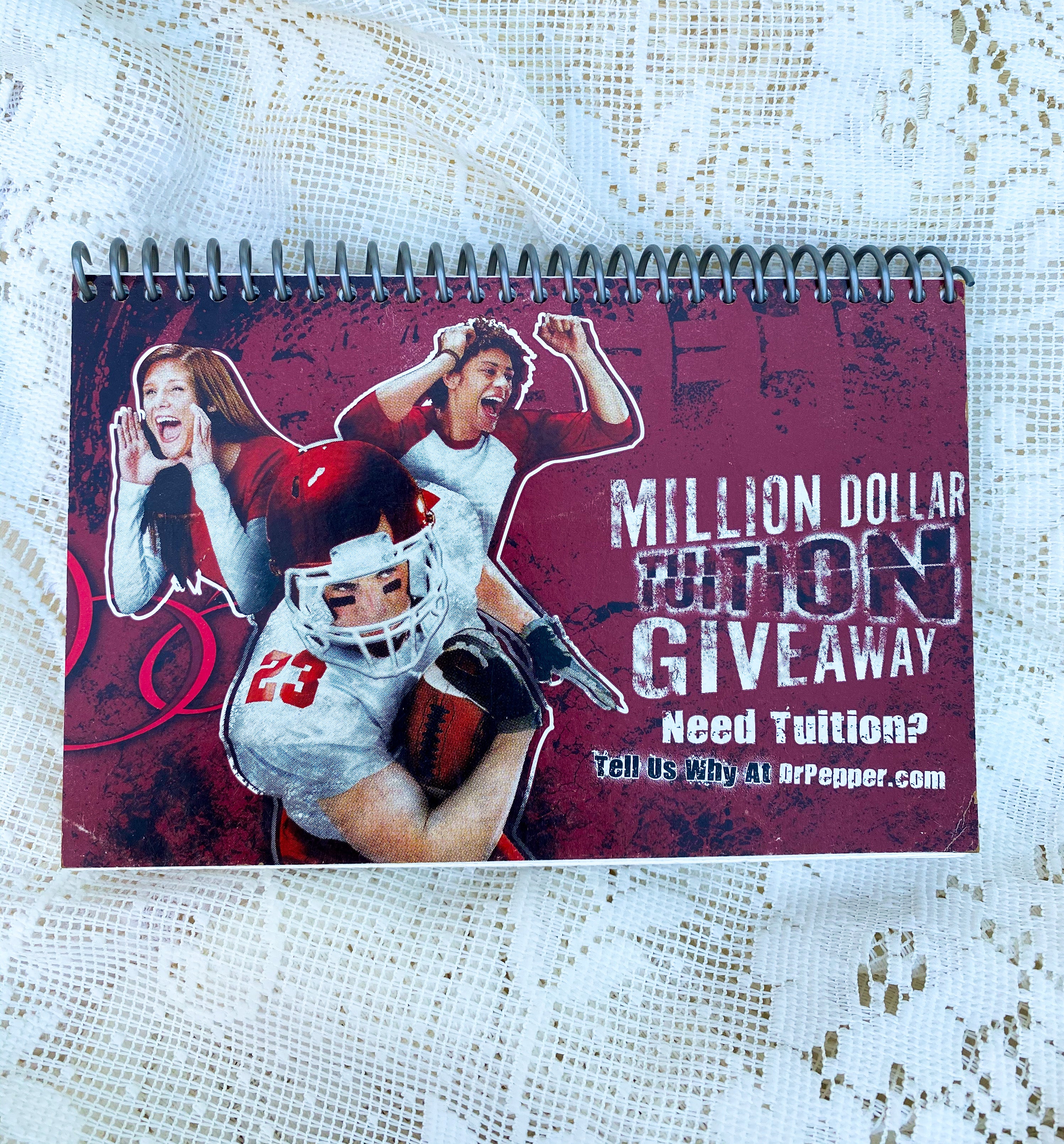 Dr. Pepper Football Upcycled Spiral Notebook