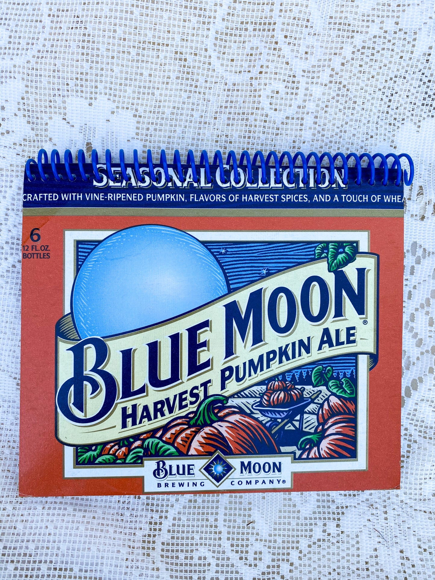 Blue Moon Harvest Pumpkin Ale Recycled Beer Carton Notebook