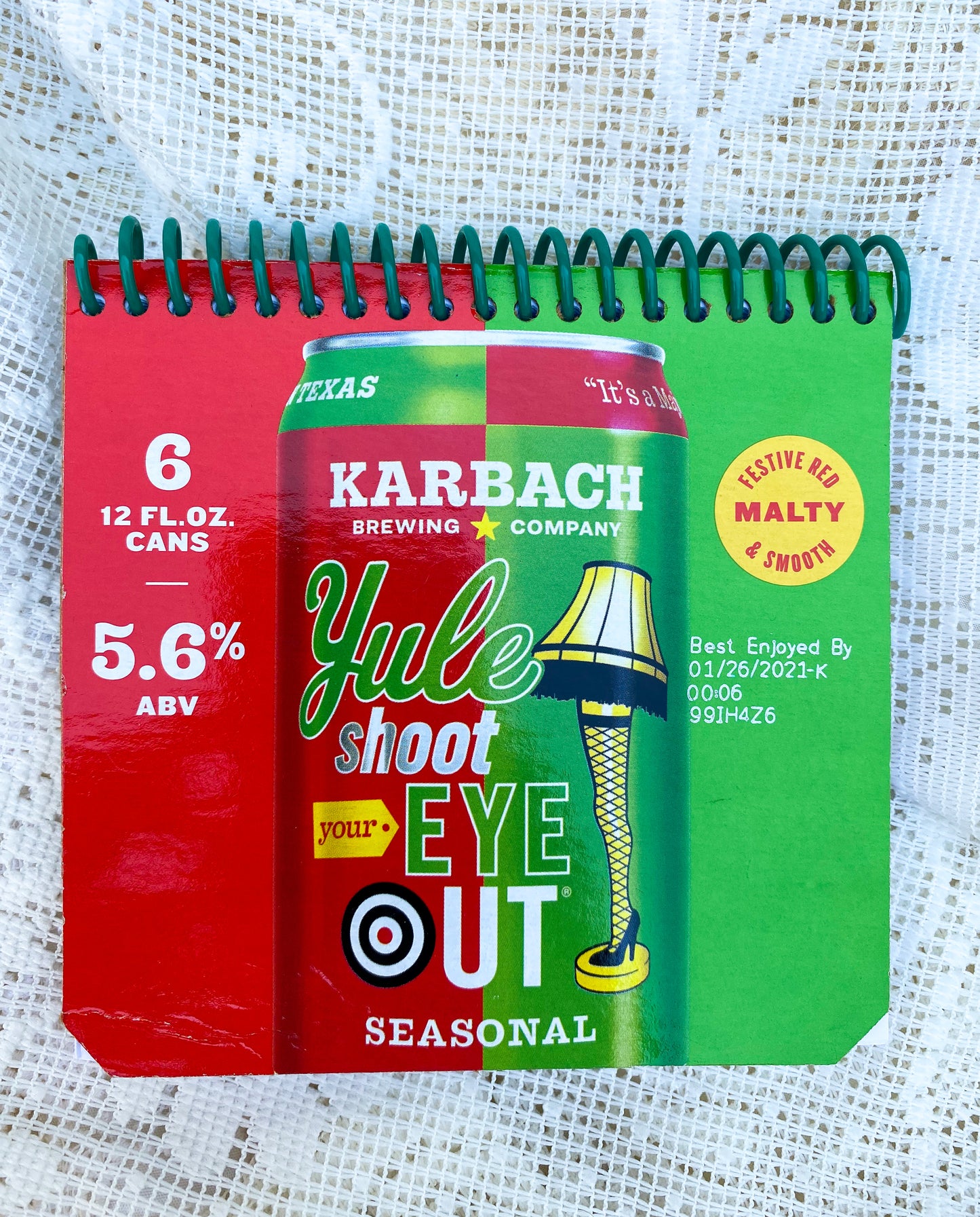 Karbach Yule Shoot Your Eye Out Recycled Beer Carton Notebook