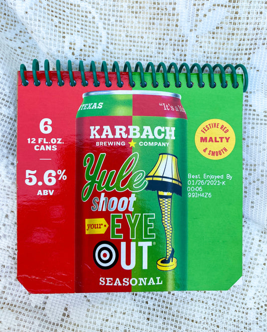Karbach Yule Shoot Your Eye Out Recycled Beer Carton Notebook