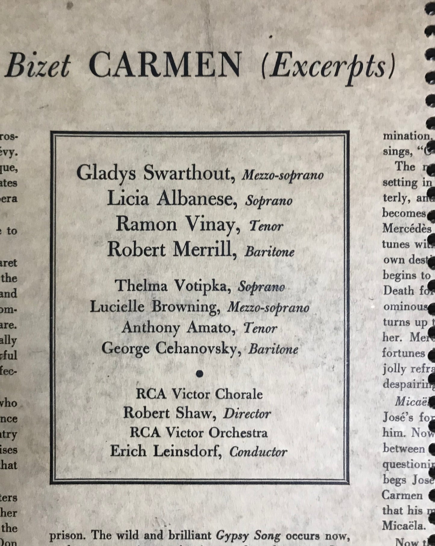 Carmen (Bizet) Album Cover Notebook