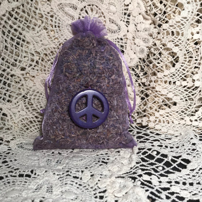 Organic Lavender & Gemstone Sachet, Peace with Amethyst