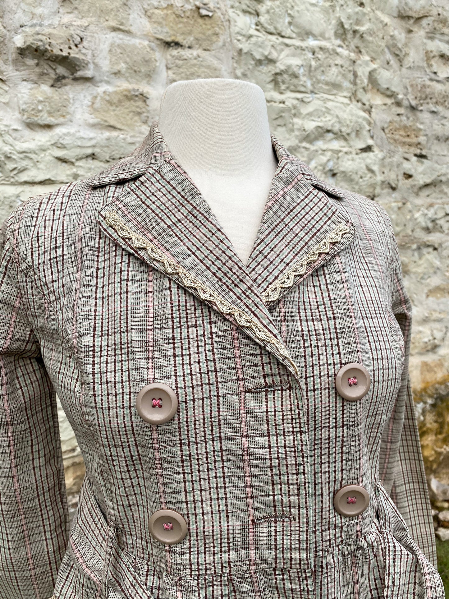 Light Brown Plaid Jacket - Small