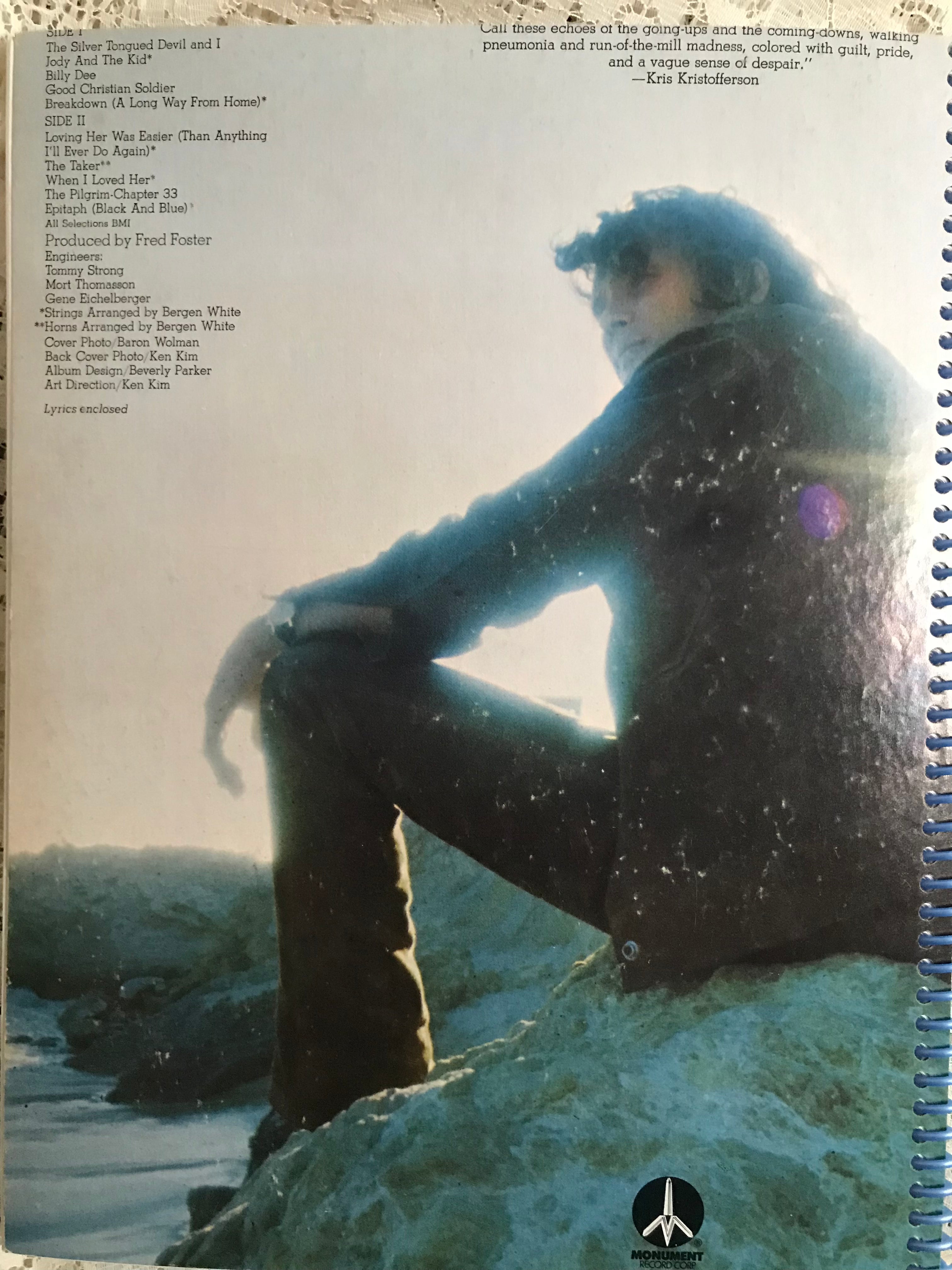 Kris Kristofferson  The Silver Tongue Devil Album Cover Notebook