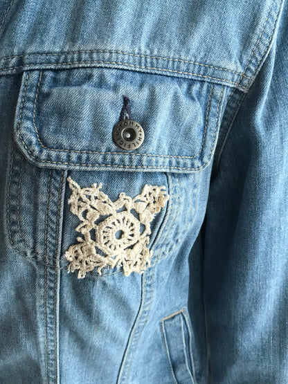 Ladies Starburst Denim Jacket -LARGE