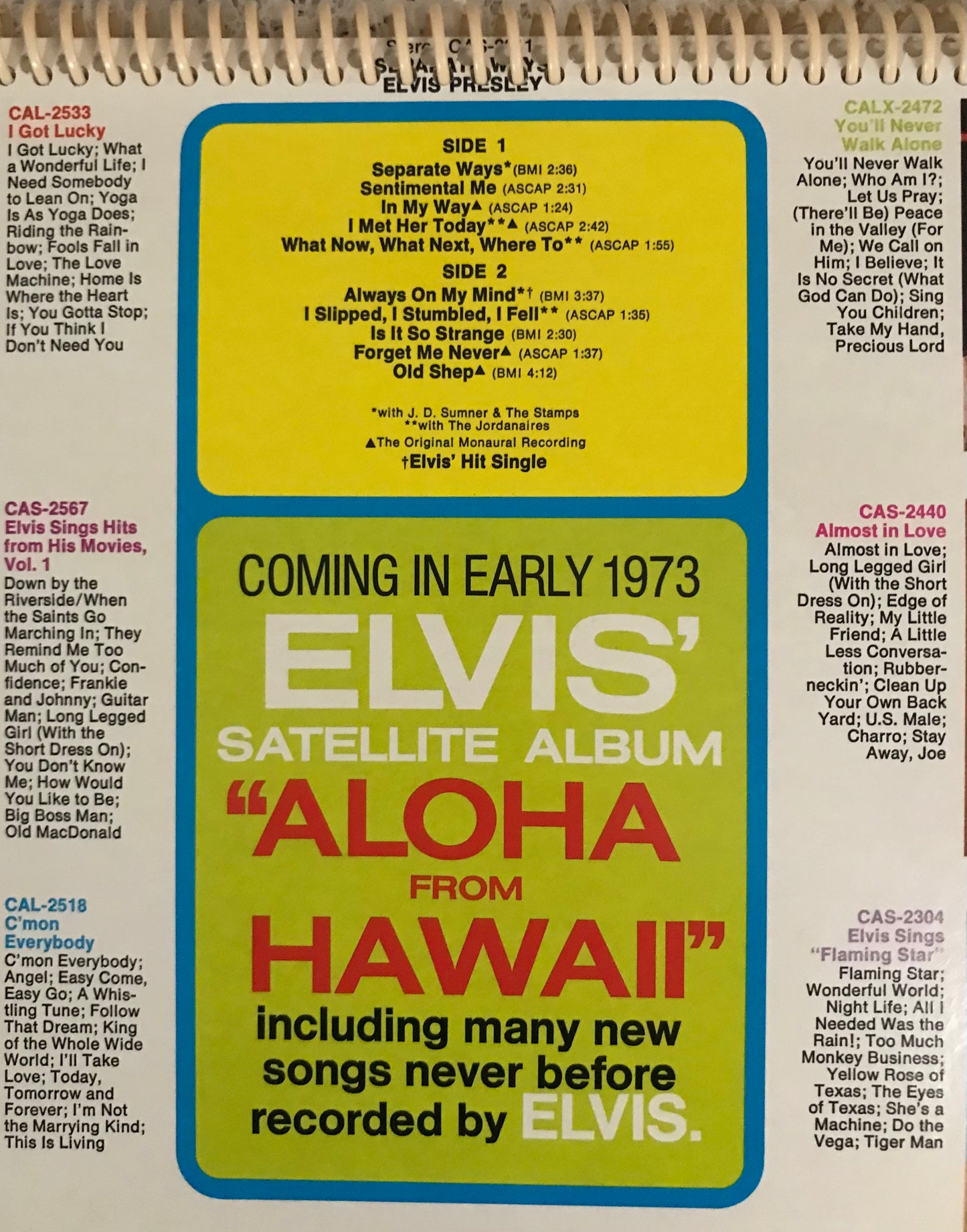 Elvis Separate Ways Album Cover Notebook