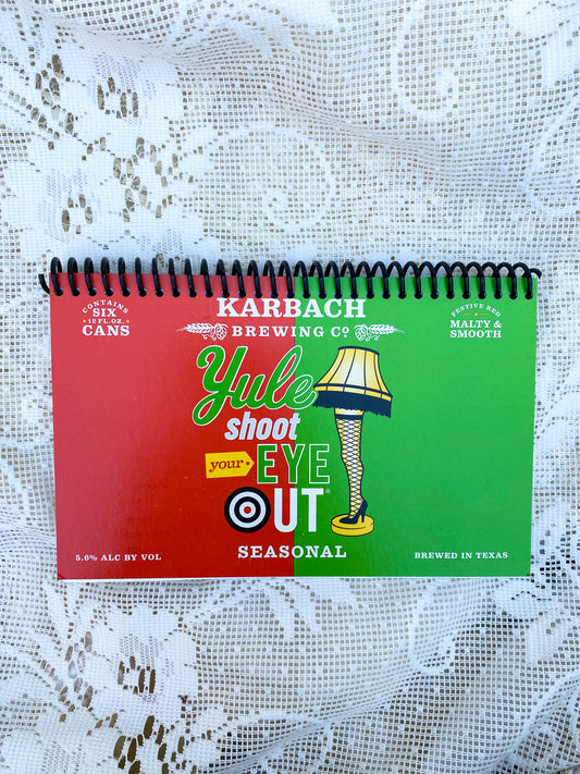 Karbach Yule Shoot Your Eye Out Recycled Beer Carton Notebook