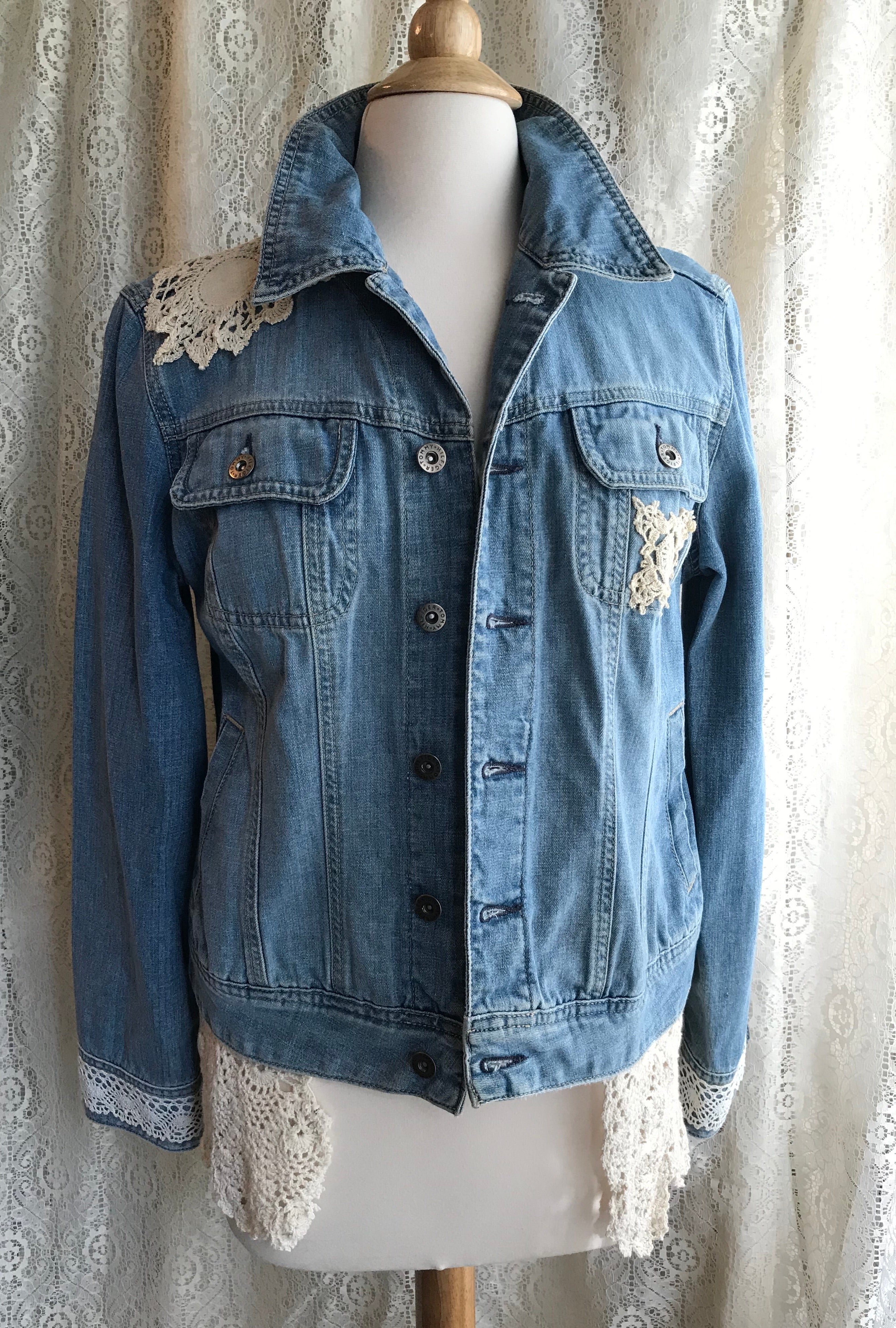 Ladies Starburst Denim Jacket -LARGE