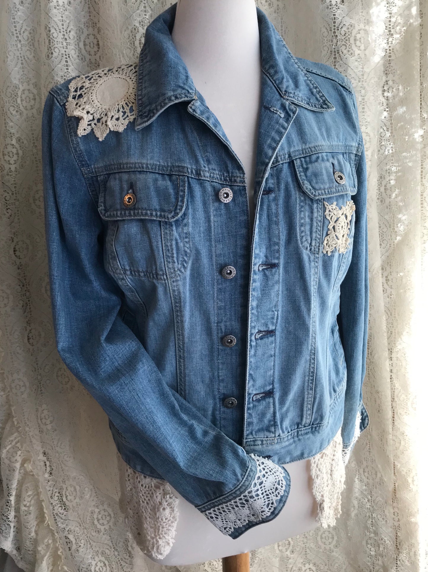 Ladies Starburst Denim Jacket -LARGE