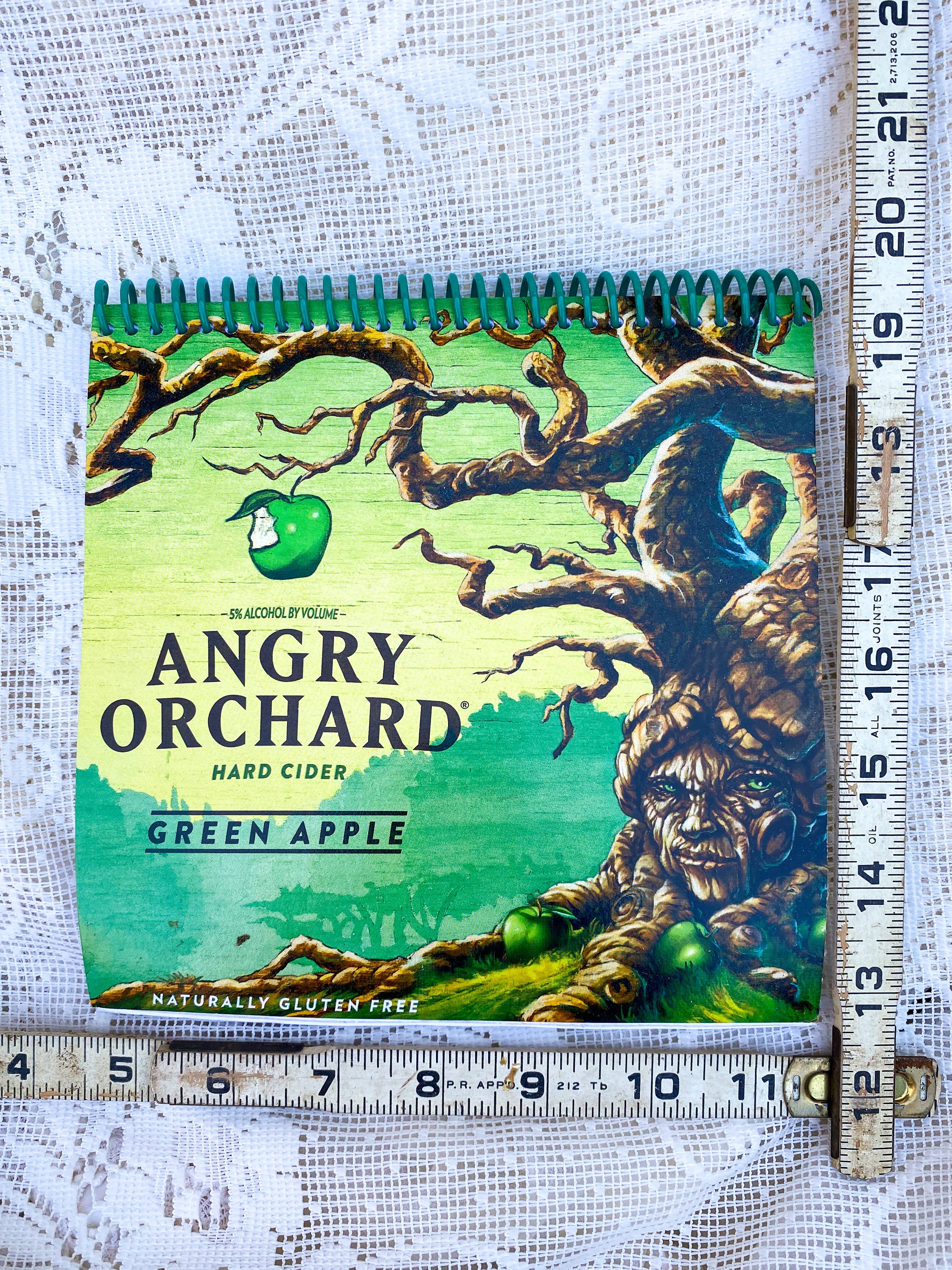 Angry Orchard Green Apple Recycled Beer Carton Notebook - Green Spiral
