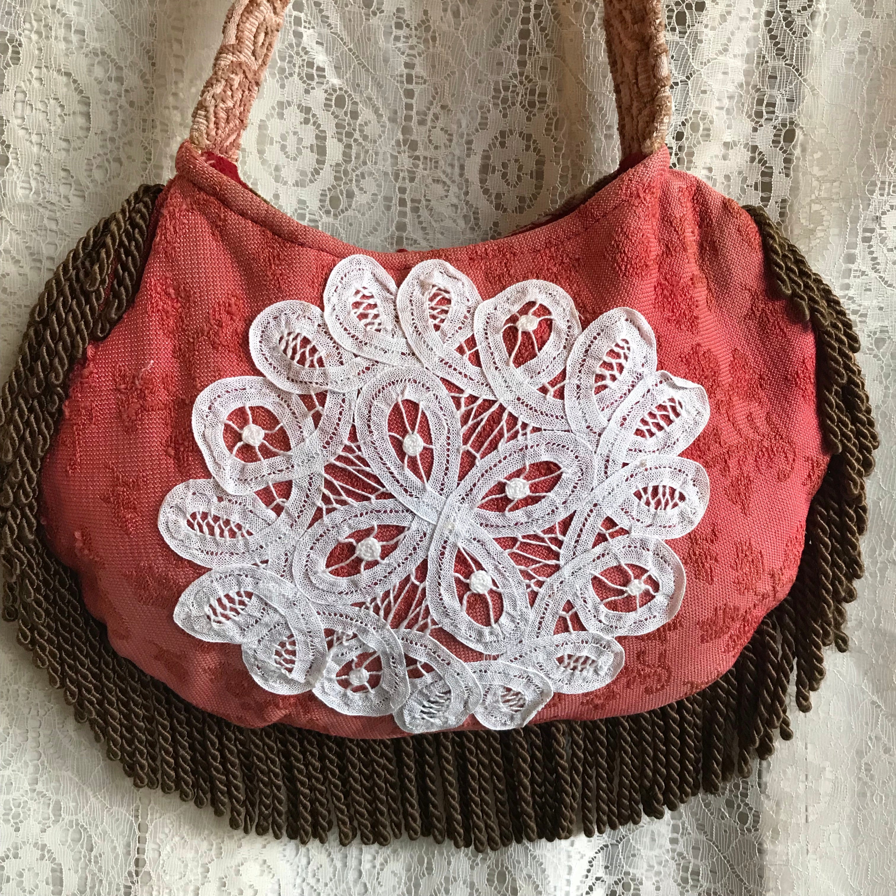 Purse With Fringe and Lace