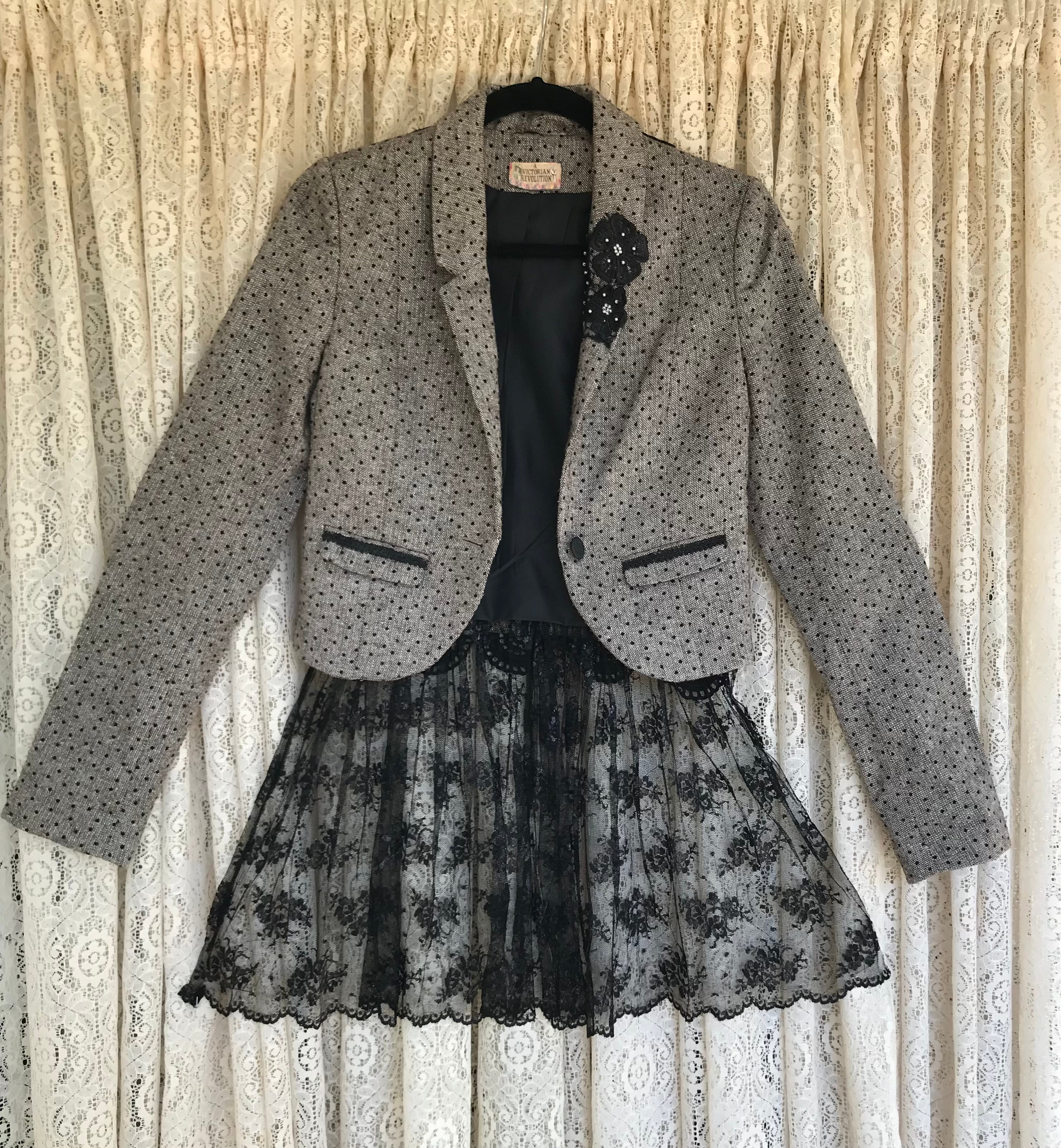Jacket With Lace Skirt- X-SMALL