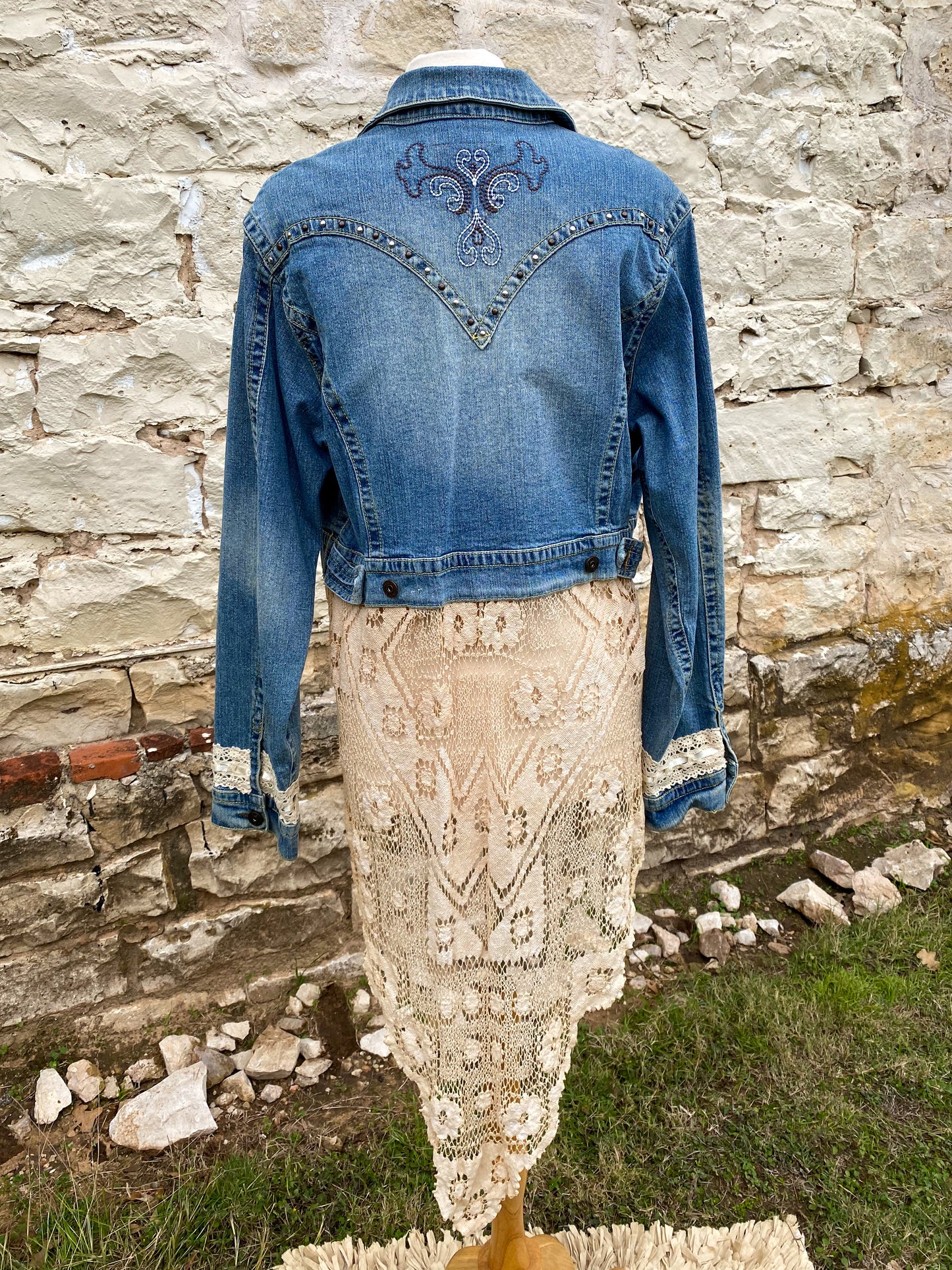 Western Denim with Long Vintage Skirt -XXL