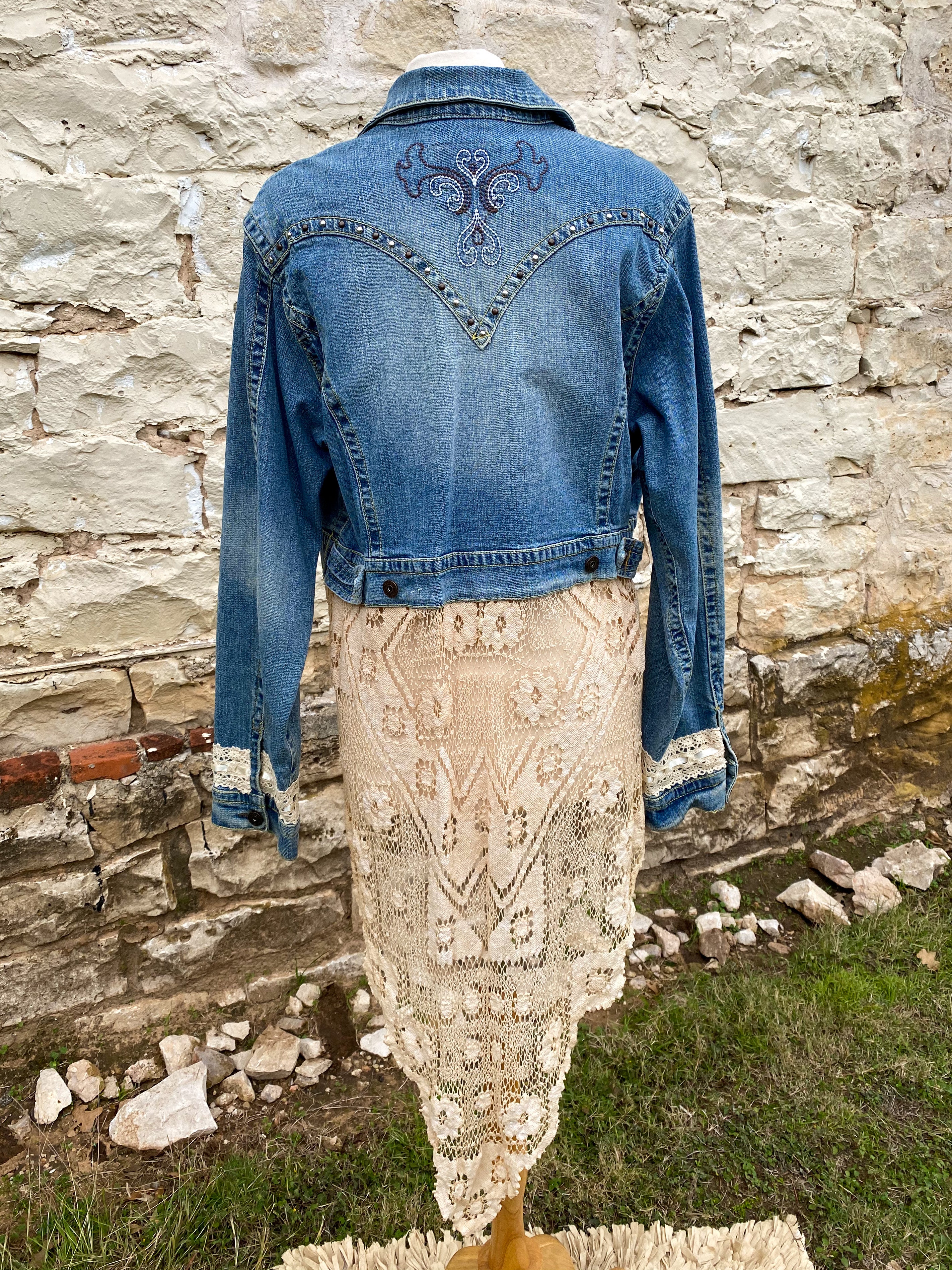 Western Denim with Long Vintage Skirt -XXL