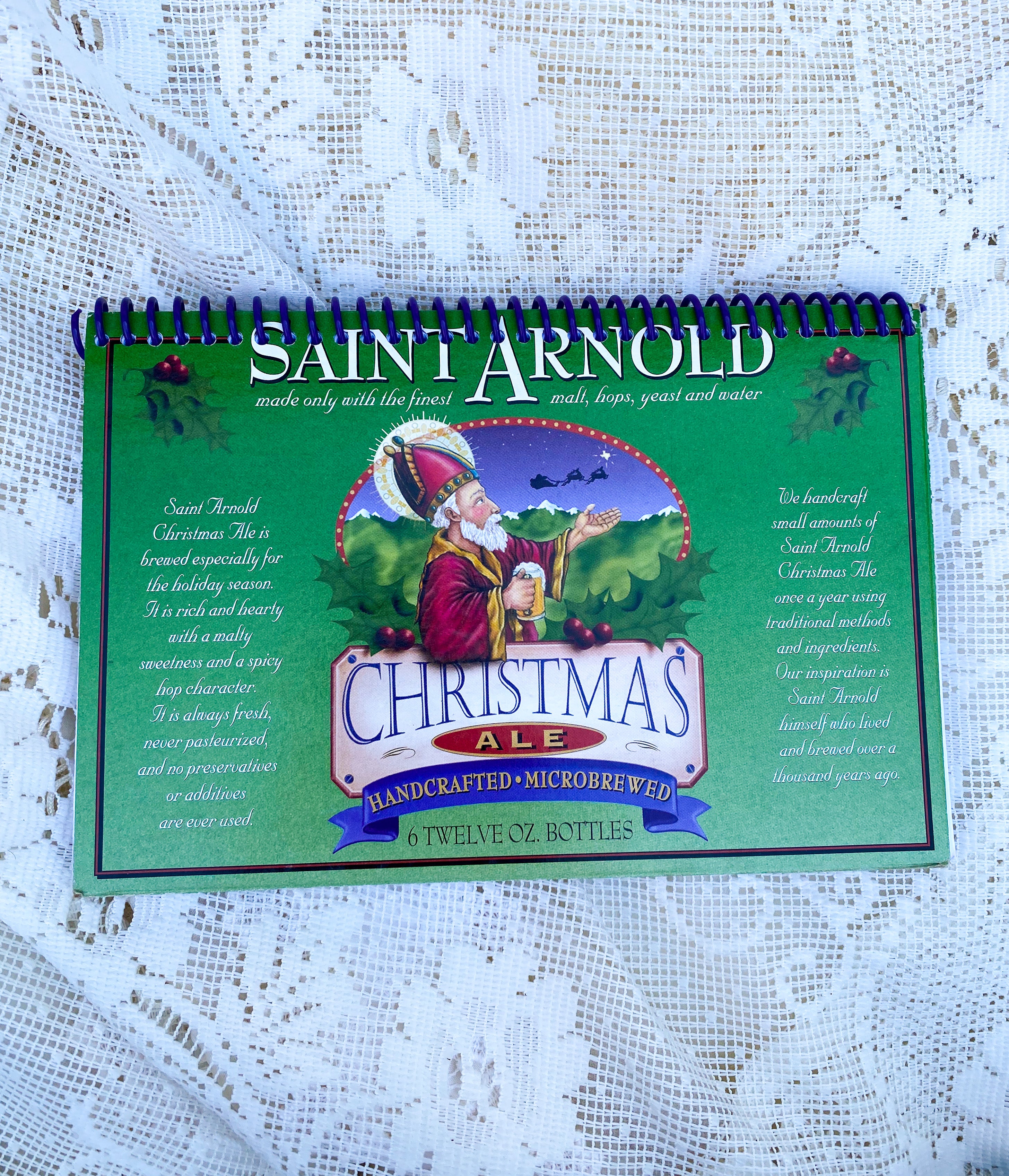 Saint Arnold Christmas Ale Recycled Beer Carton Notebook