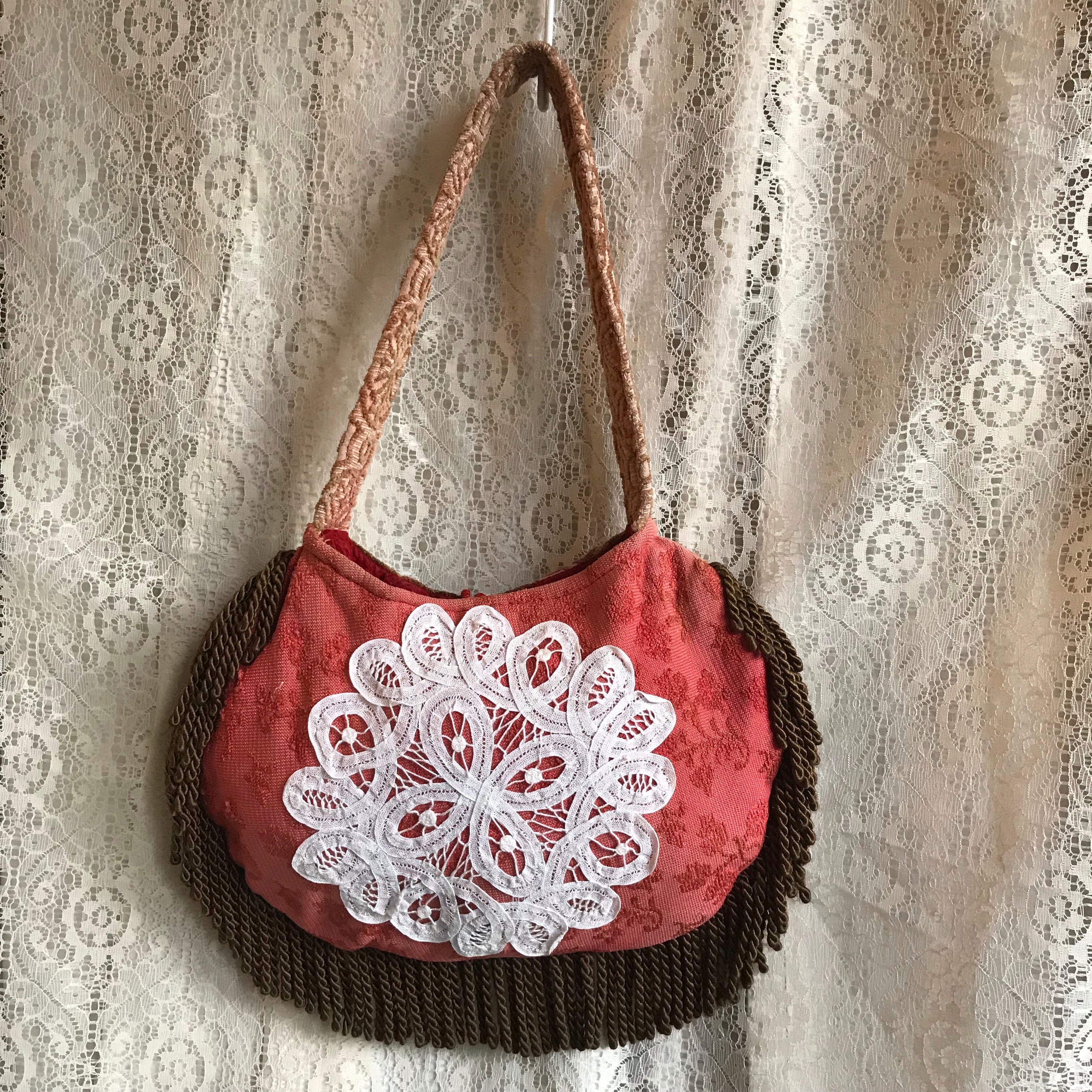 Purse With Fringe and Lace