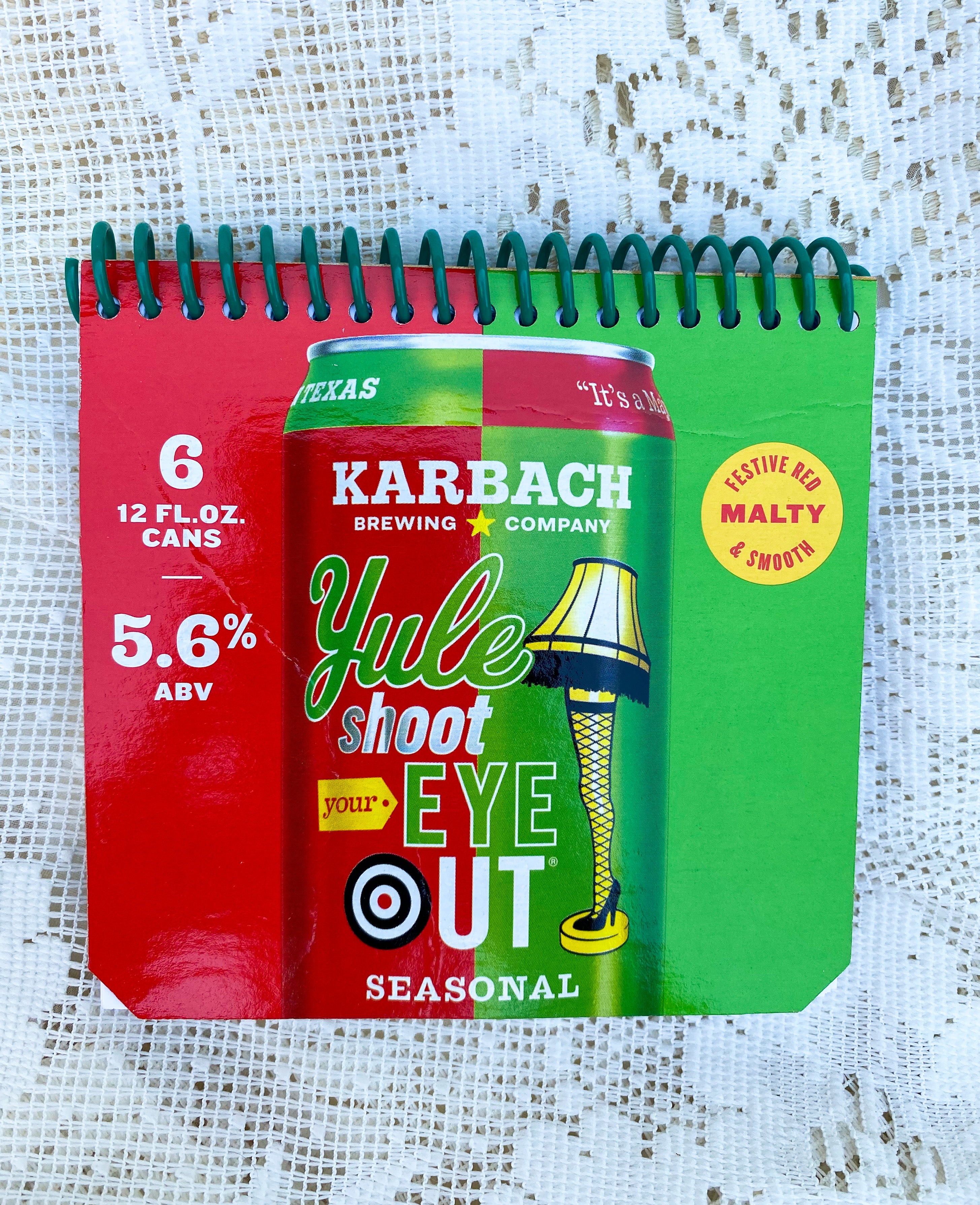 Karbach Yule Shoot Your Eye Out Recycled Beer Carton Notebook