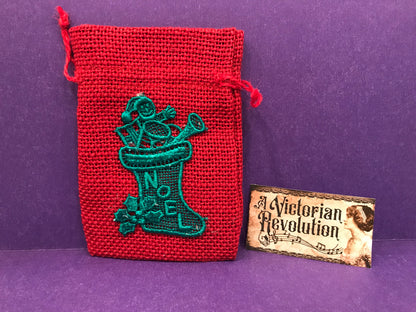 Set of Holiday Drawstring Bags