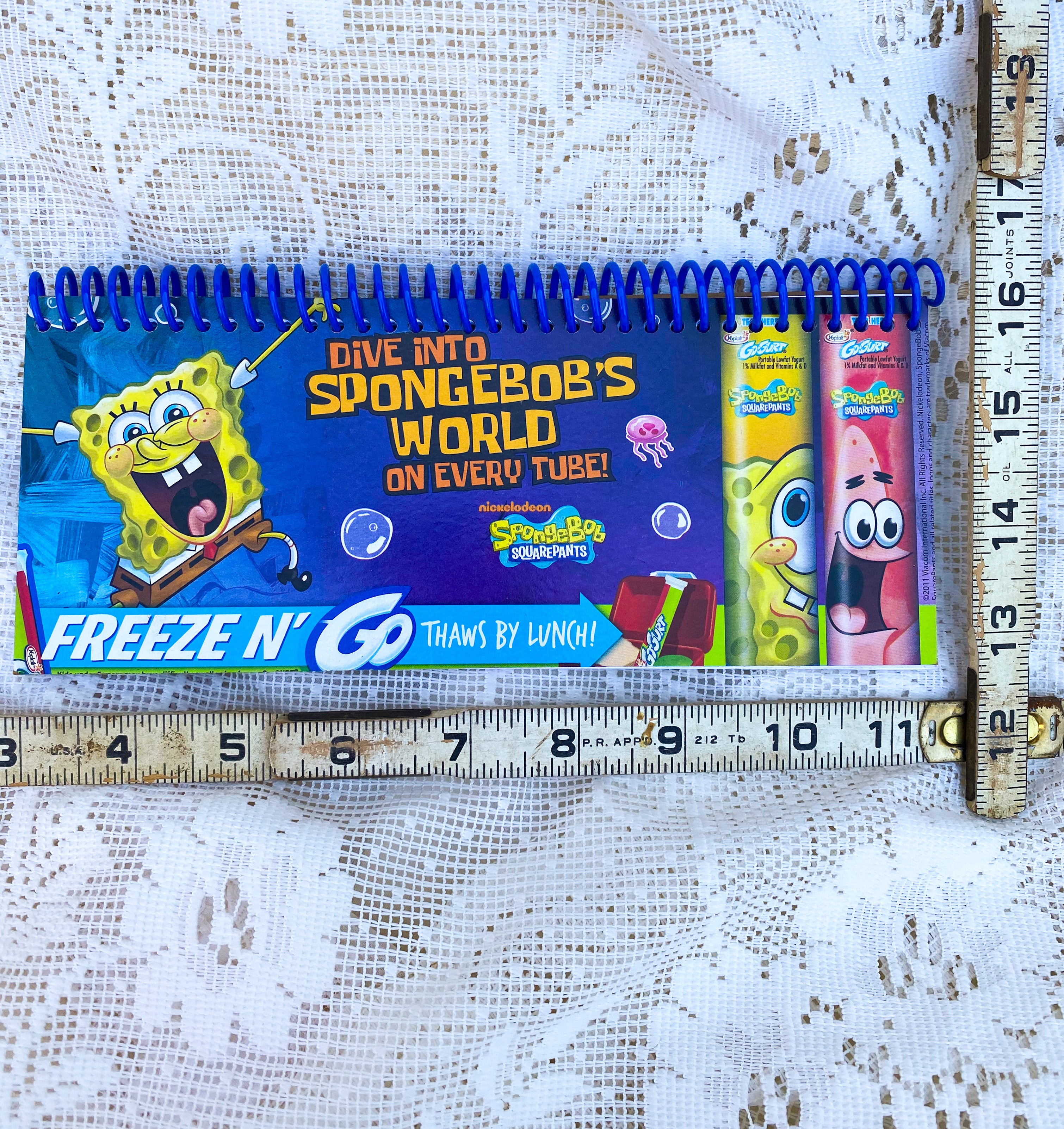 SpongeBob SquarePants GoGurt Upcycled Spiral Notebook