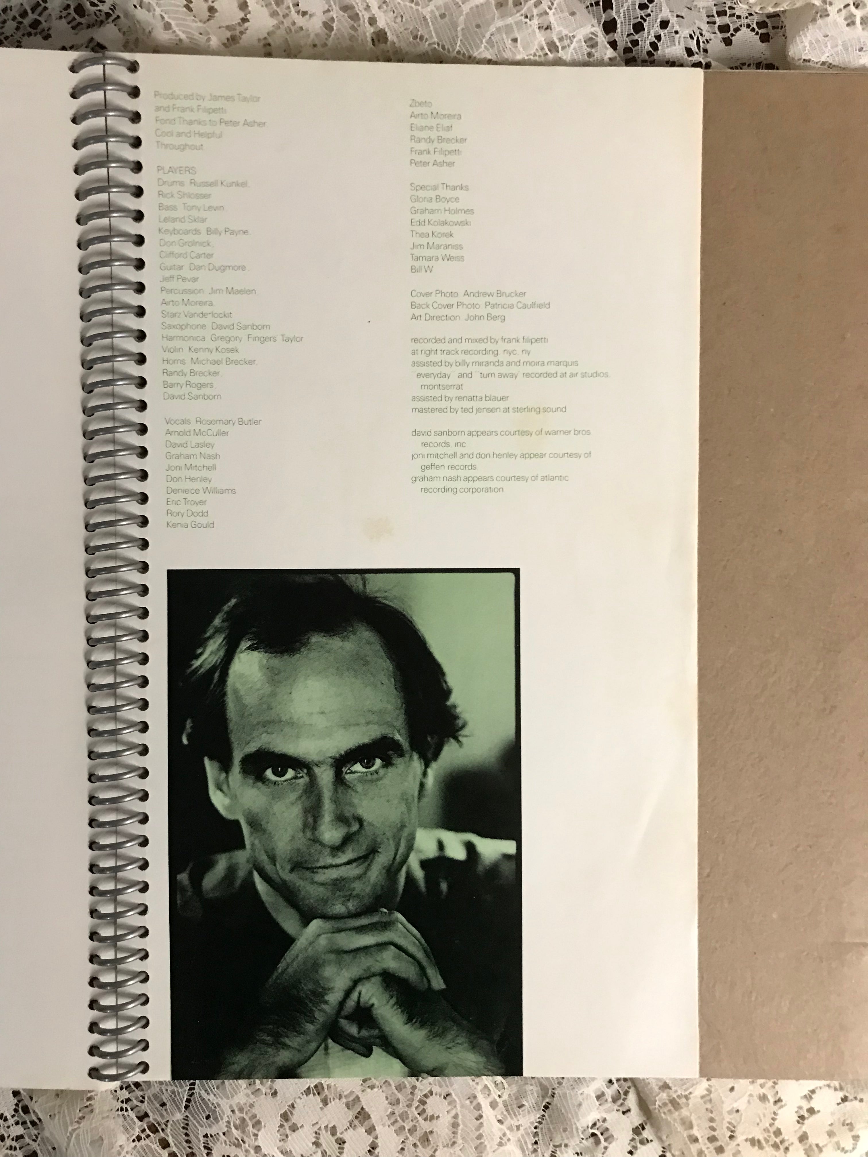 James Taylor That's Why I'm Here  Album Cover Notebook