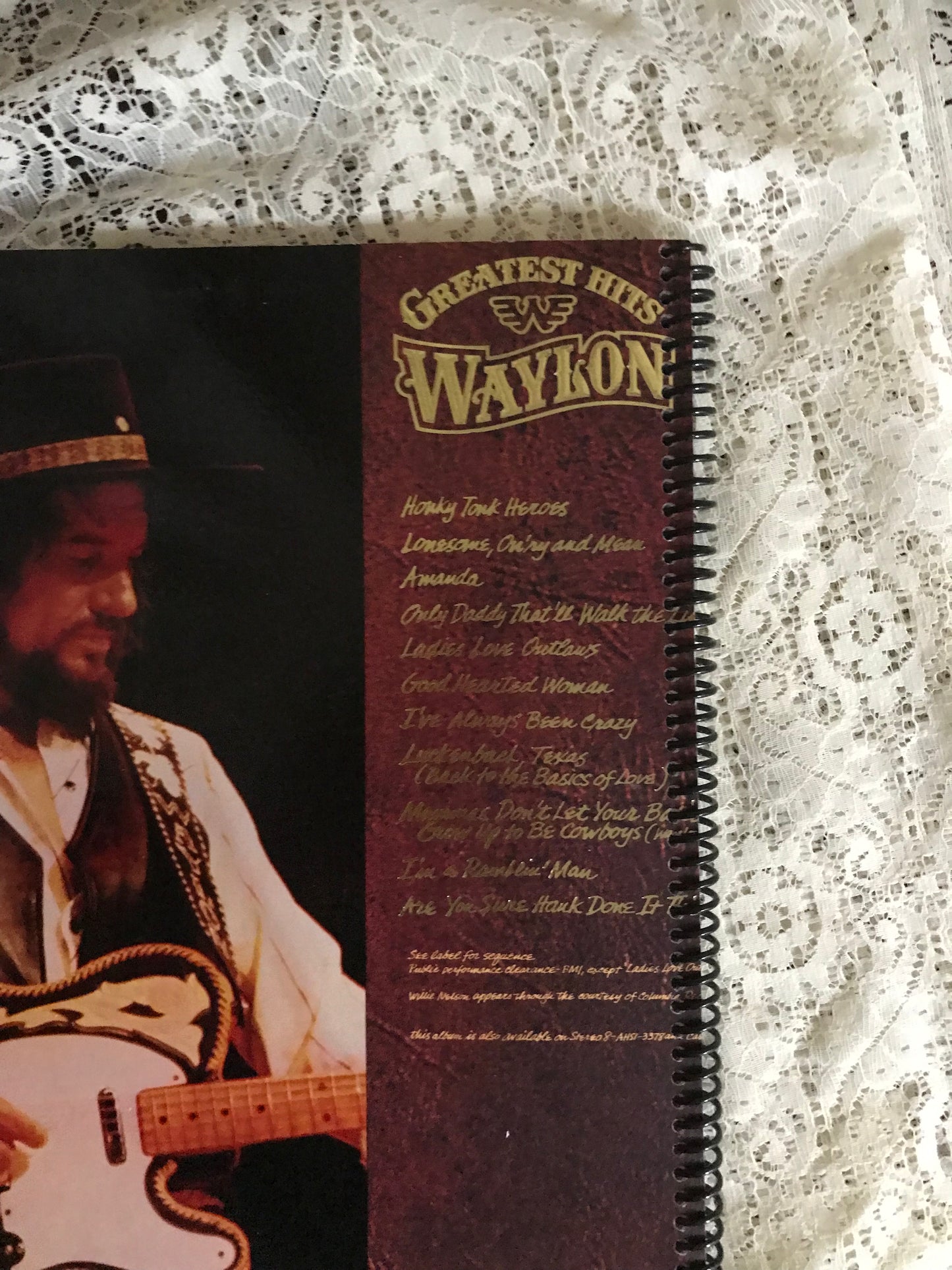 Waylon Jennings Greatest Hits Album Cover Notebook