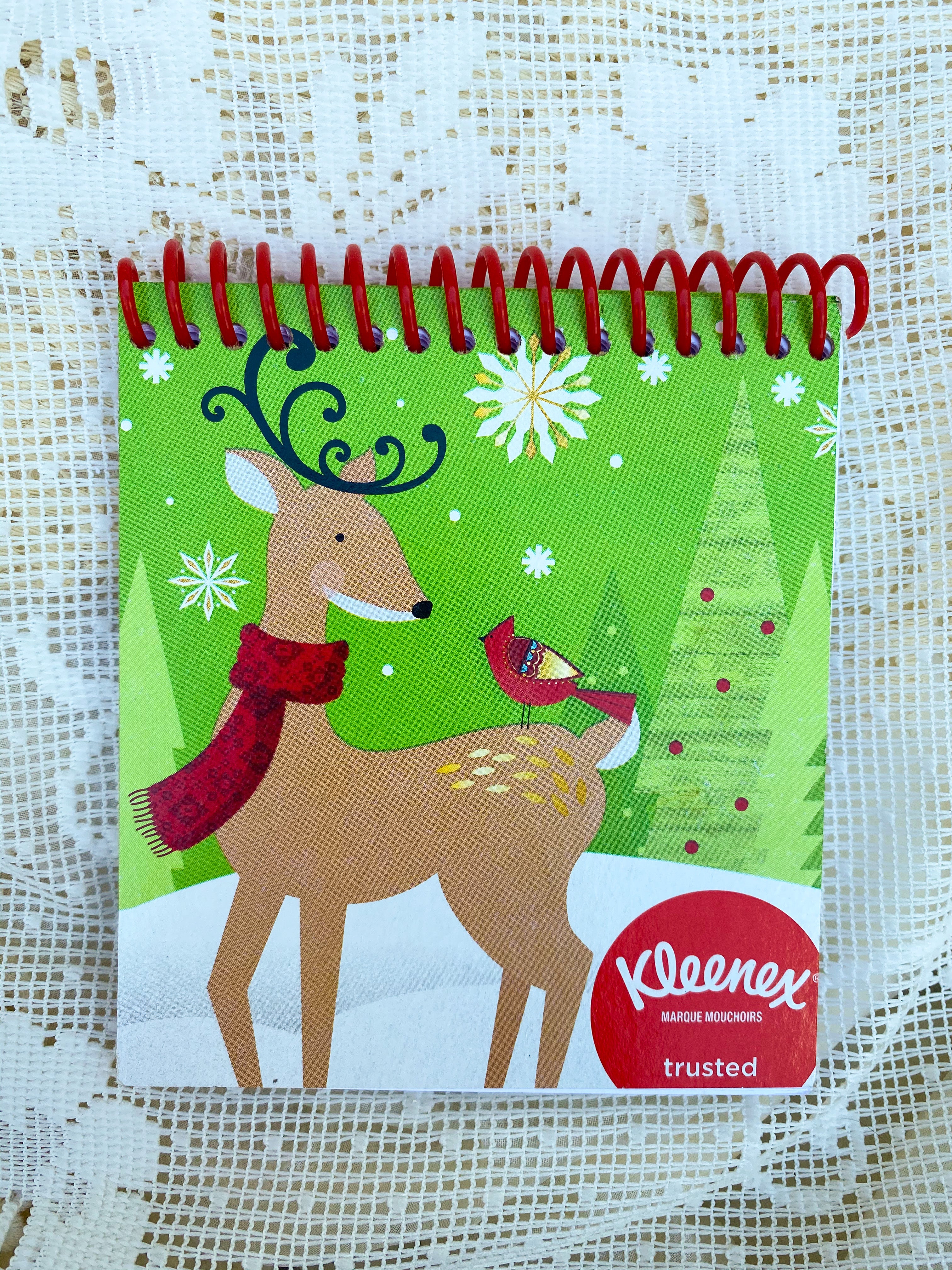 Holiday Deer Recycled Kleenex Box Notebook