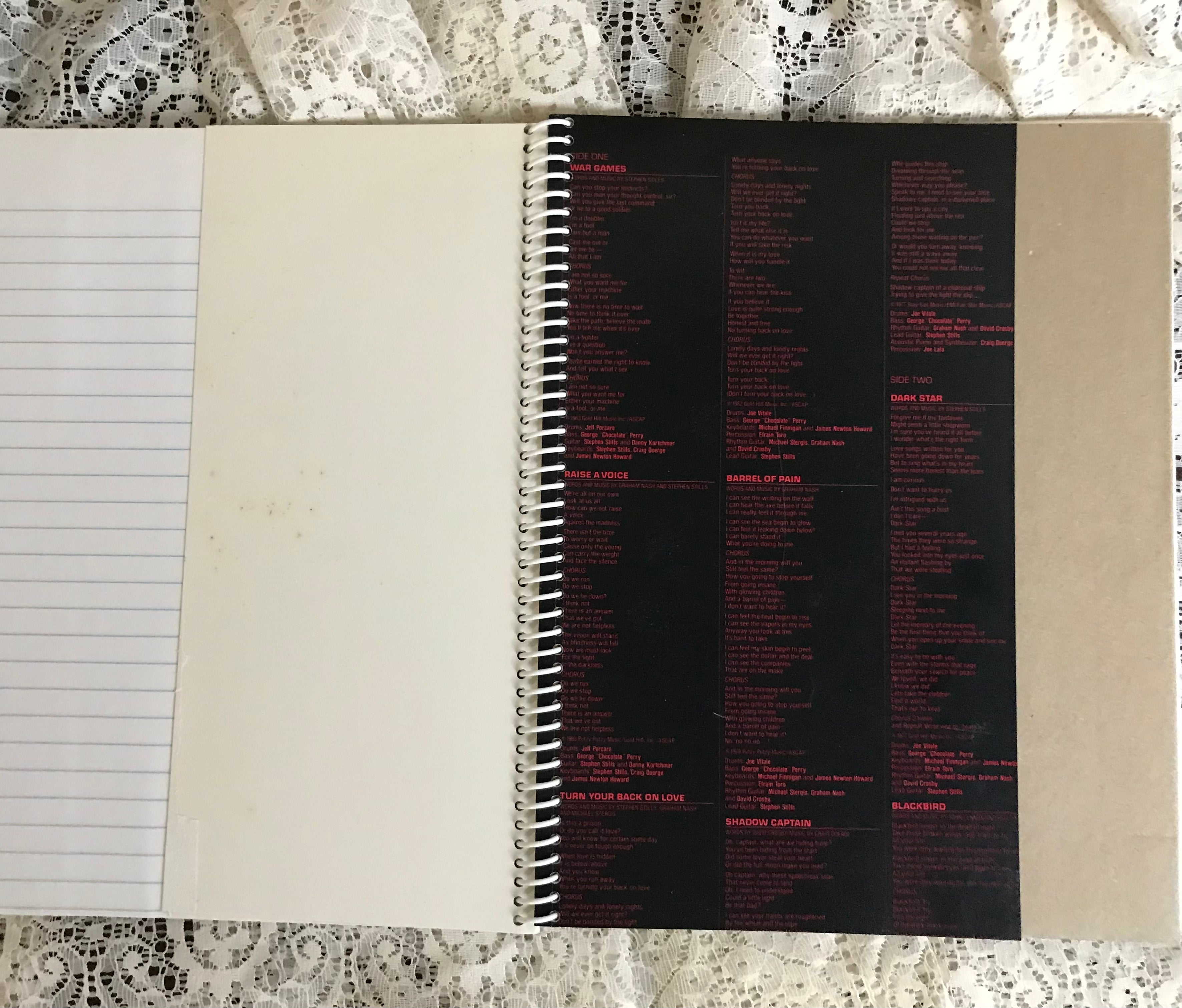 Crosby Stills and Nash Allies Album Cover Notebook