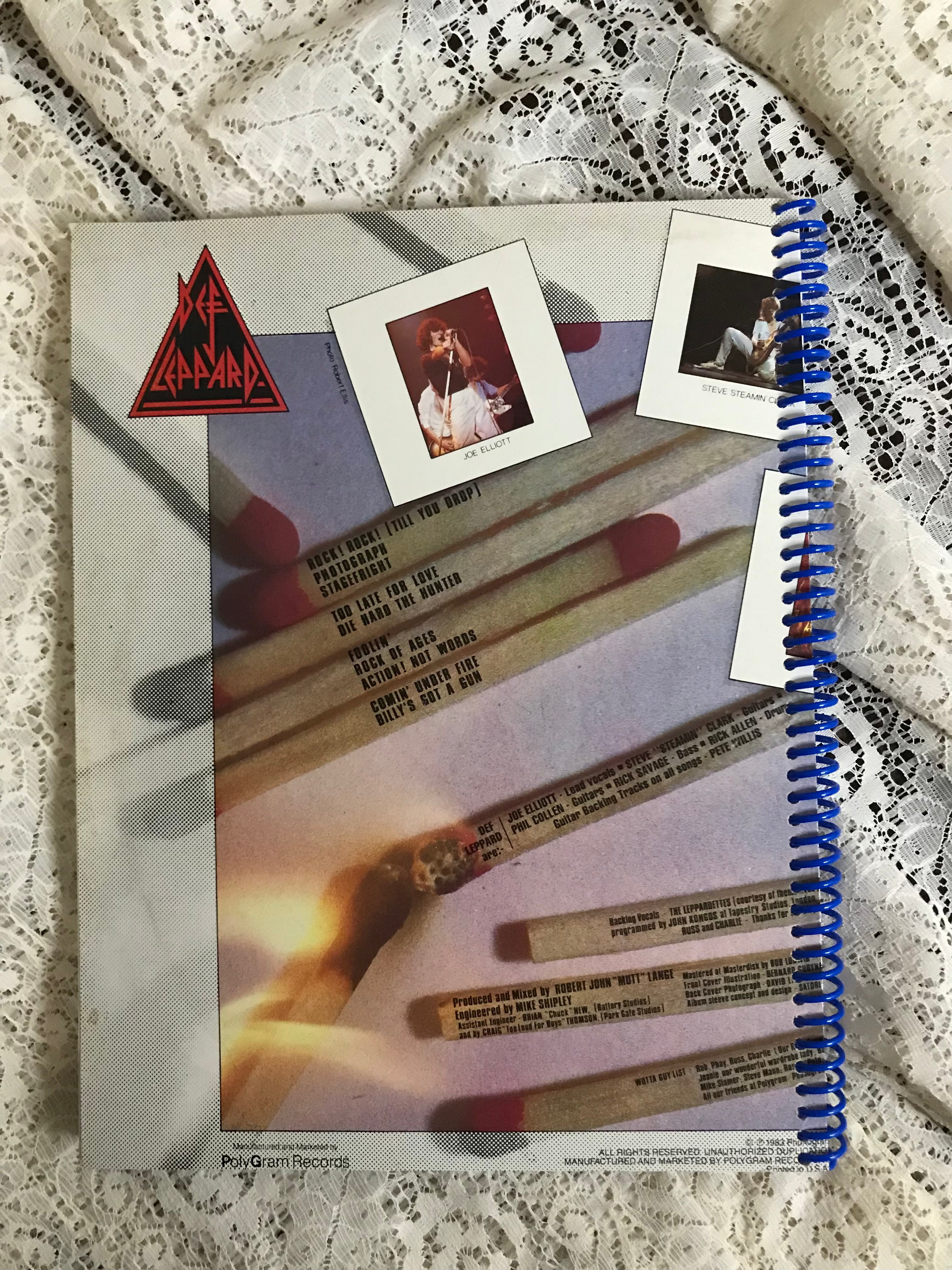 Def Lepard Pyromania Album Cover Notebook