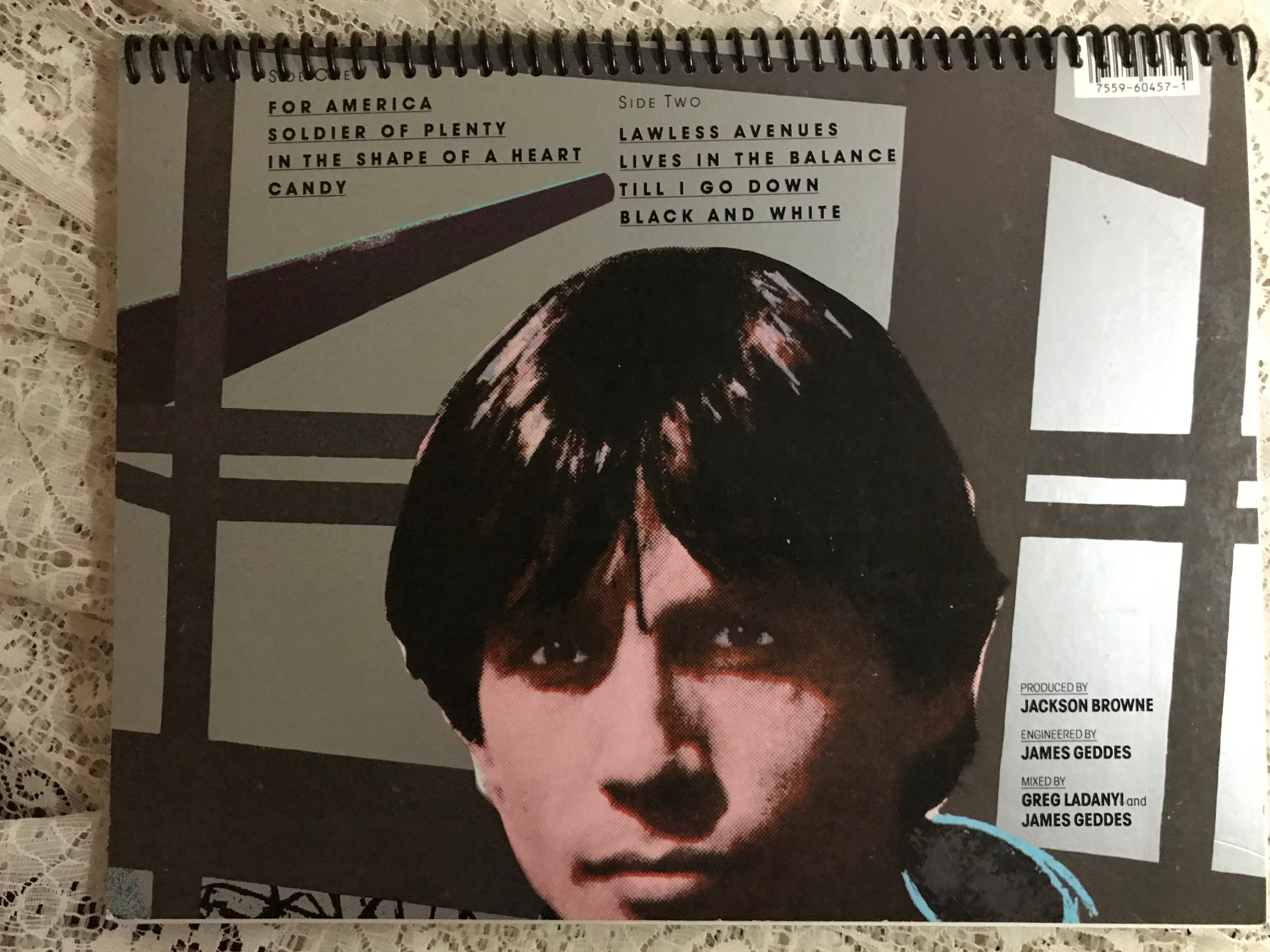 Jackson Browne Lives in the Balance Album Cover Notebook