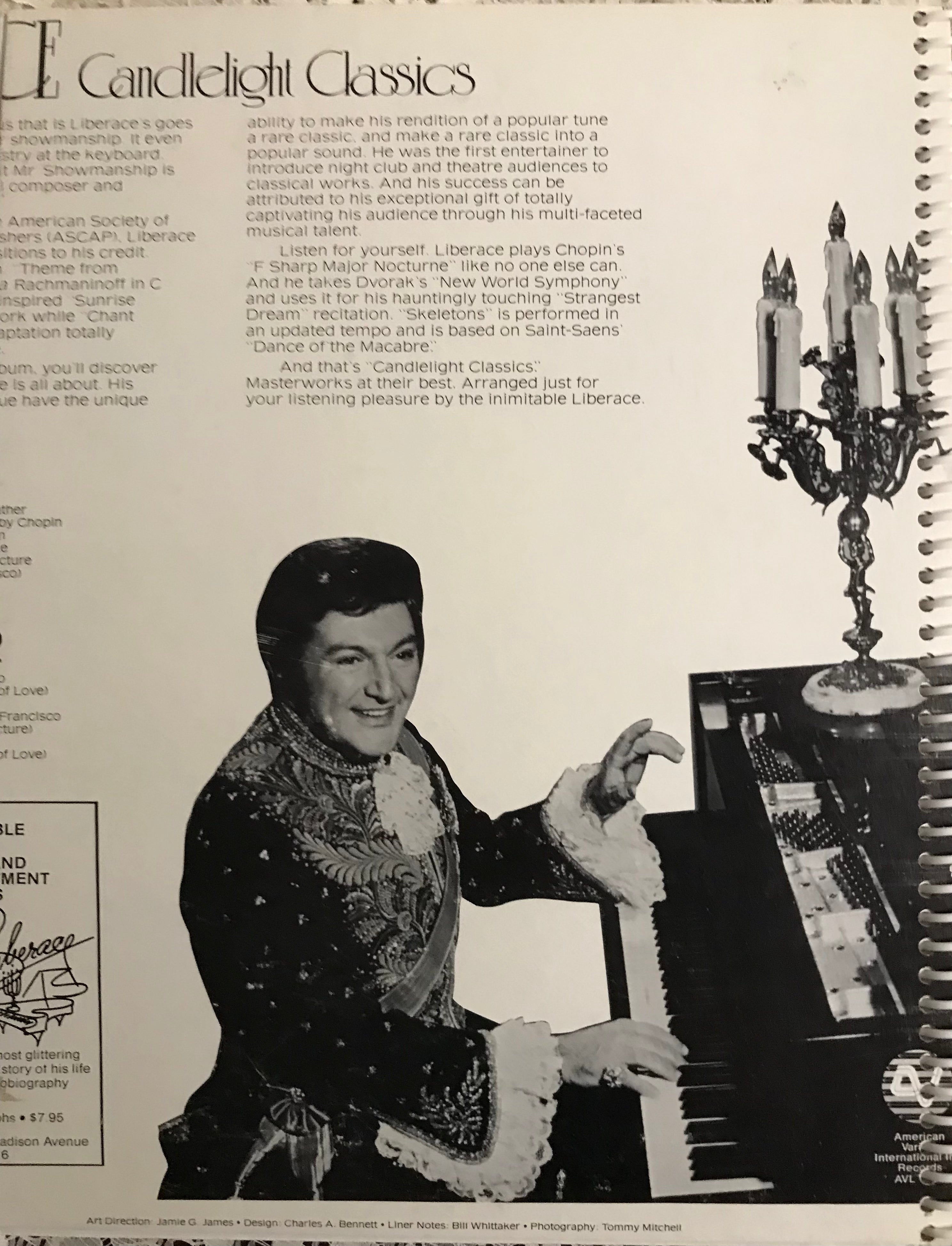 Liberace Candlelight Classics Album Cover Notebook