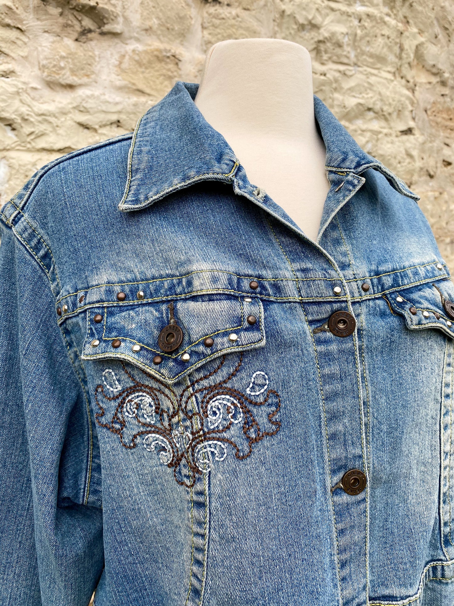 Western Denim with Long Vintage Skirt -XXL