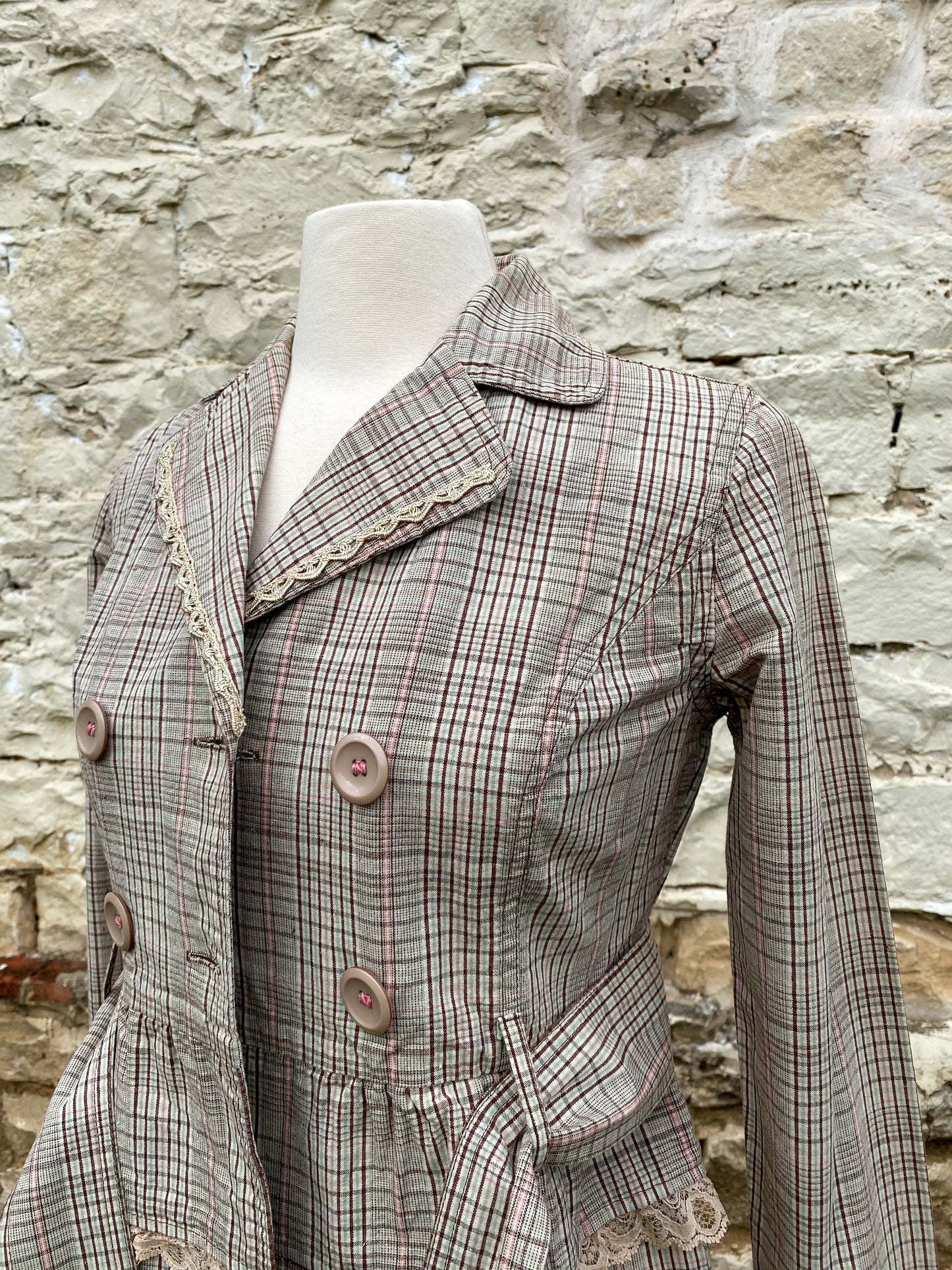 Light Brown Plaid Jacket - Small