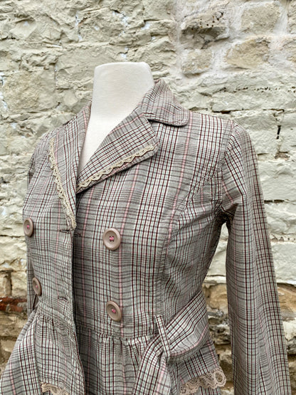 Light Brown Plaid Jacket - Small