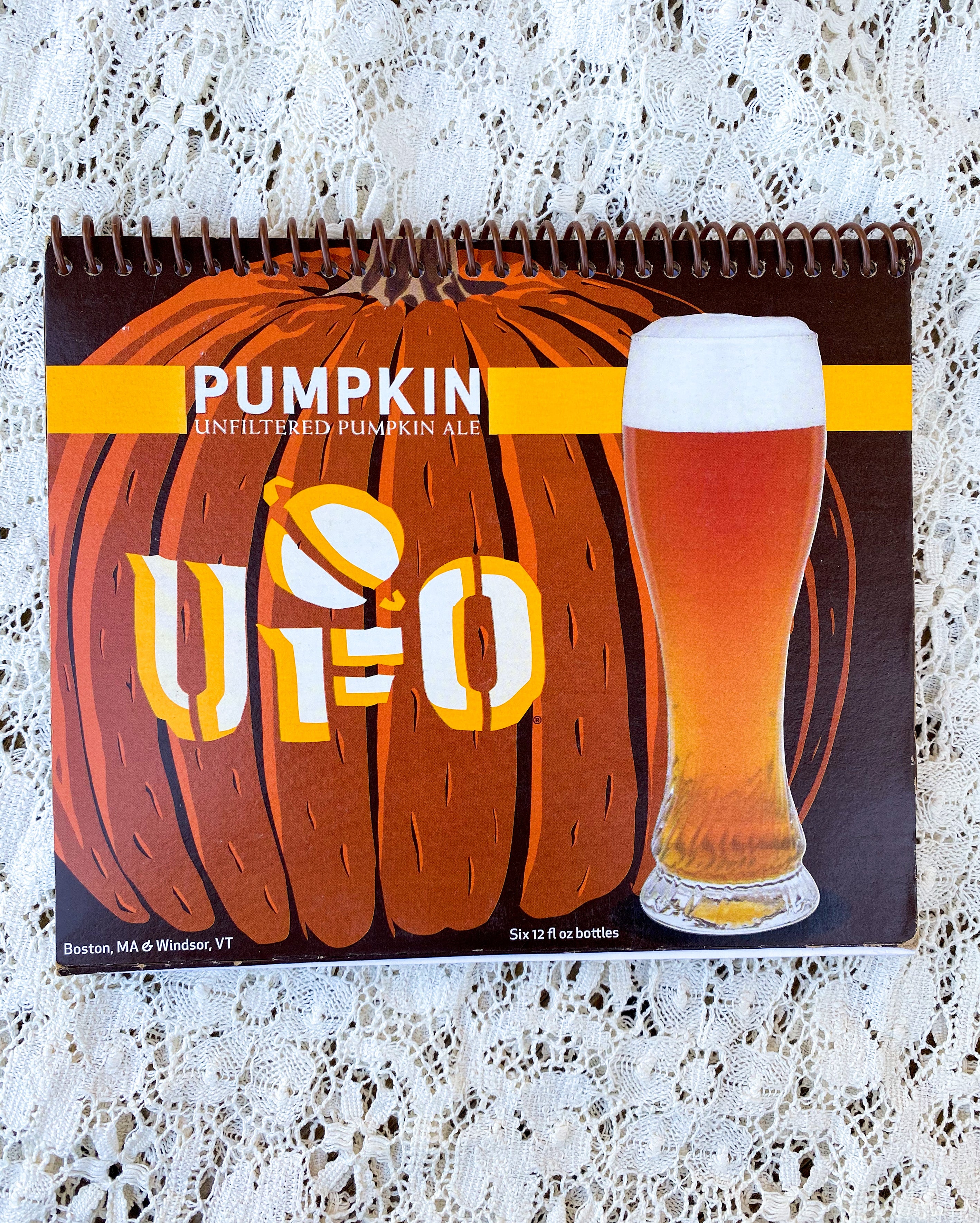 UFO Pumpkin Ale Recycled Beer Carton Notebook