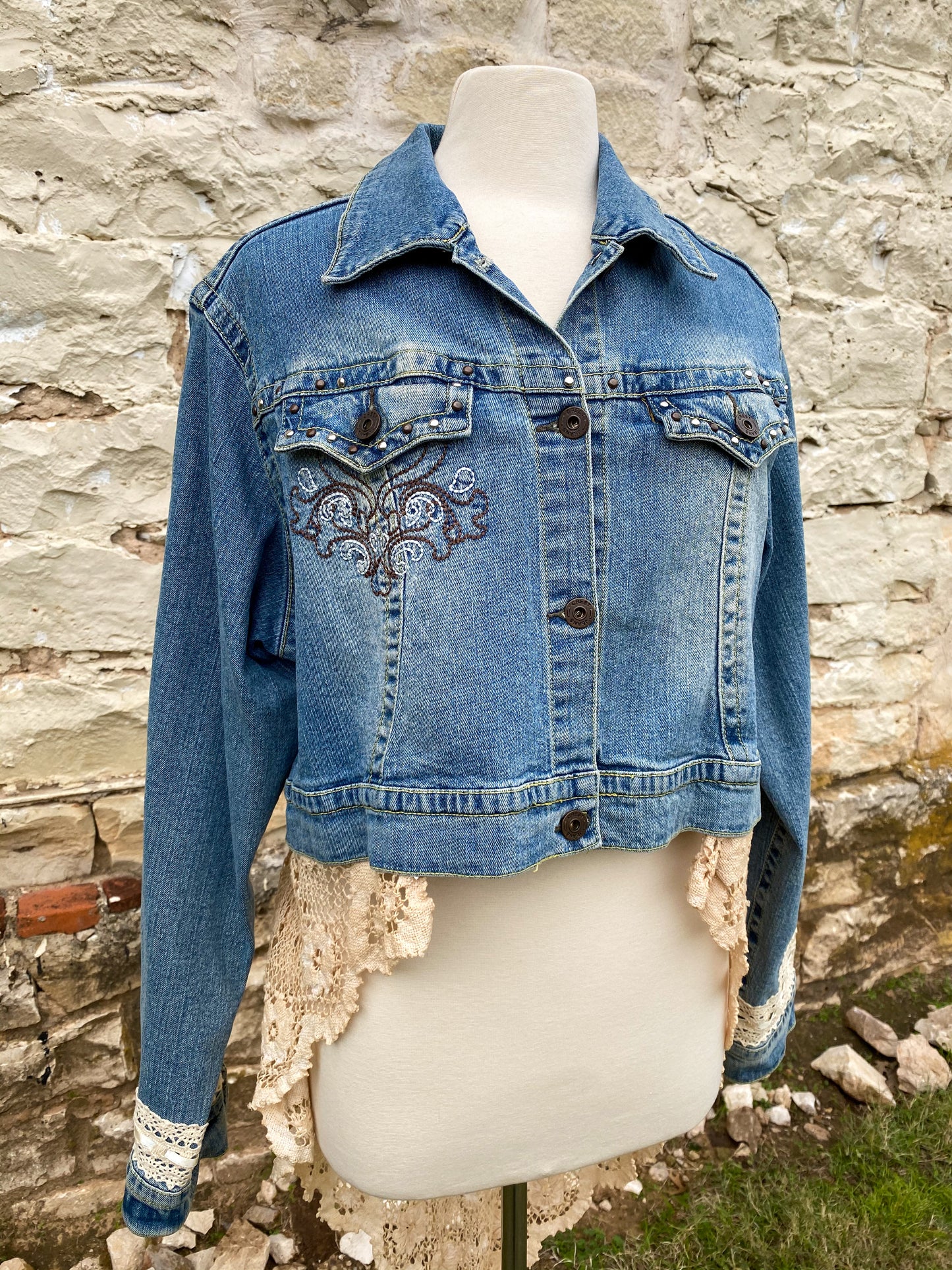 Western Denim with Long Vintage Skirt -XXL
