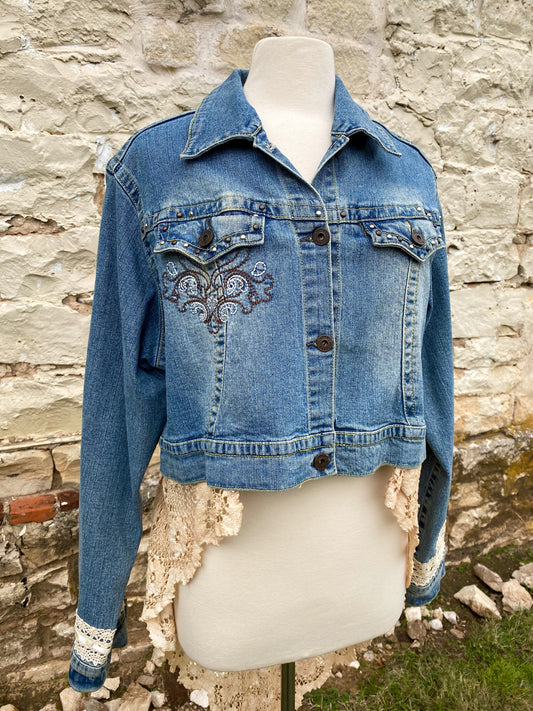 Western Denim with Long Vintage Skirt -XXL