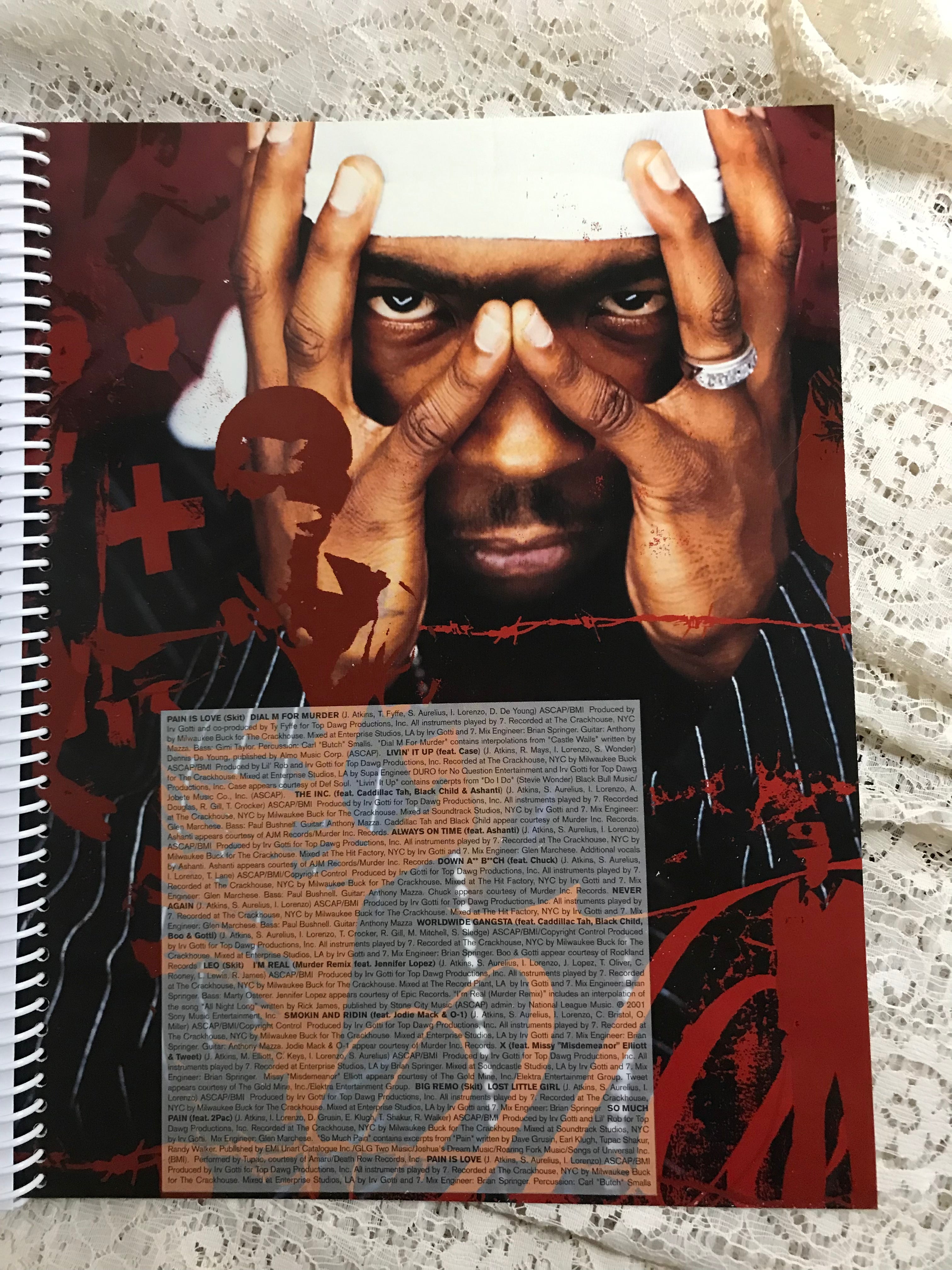 Ja Rule Love is Pain Album Cover Notebook