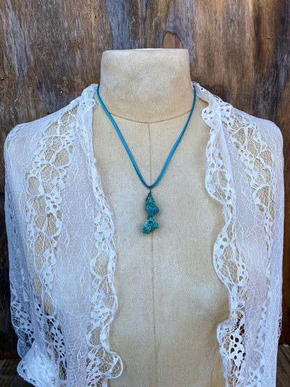 Green Druzy Crystal necklace