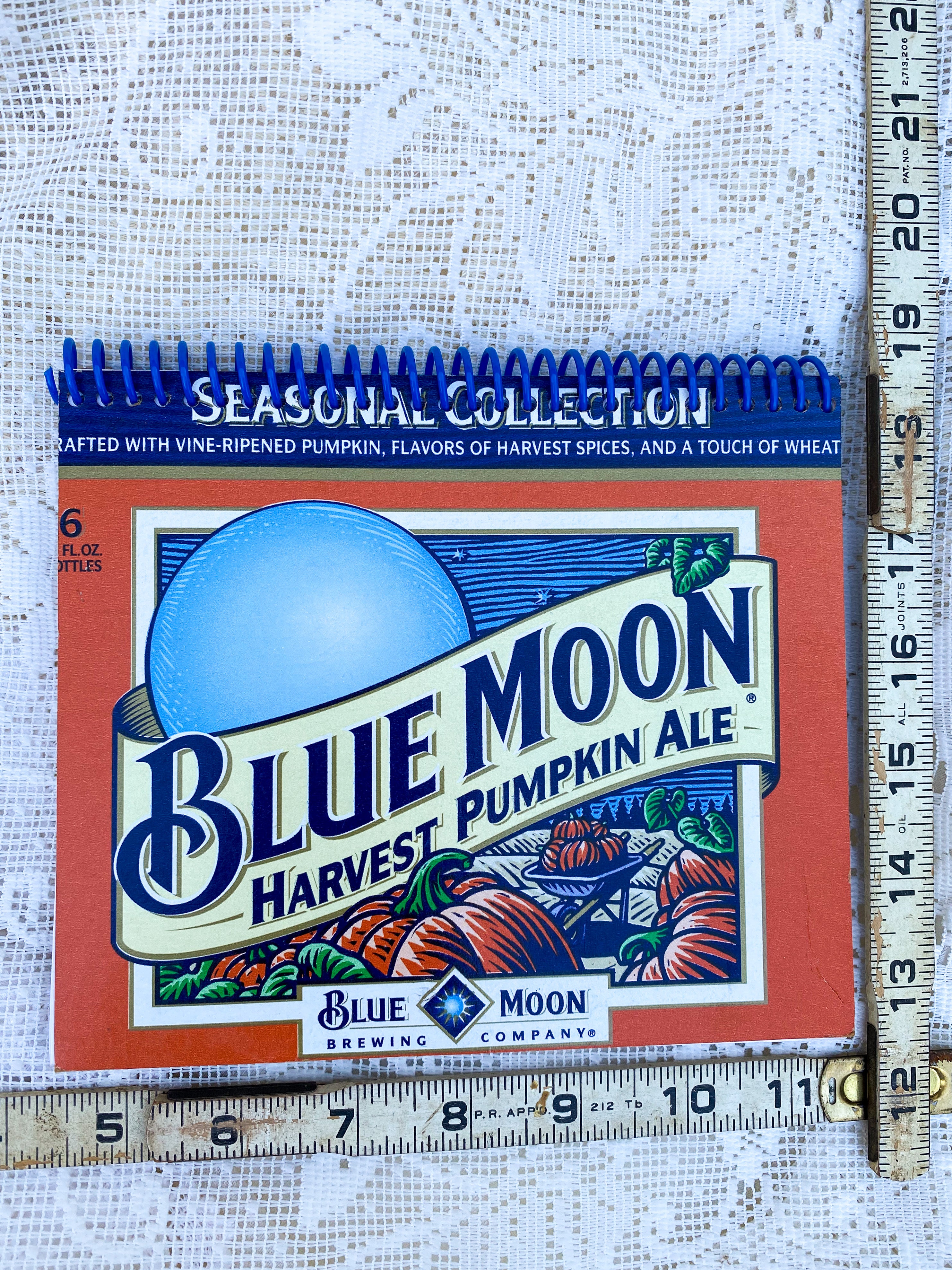 Blue Moon Harvest Pumpkin Ale Recycled Beer Carton Notebook